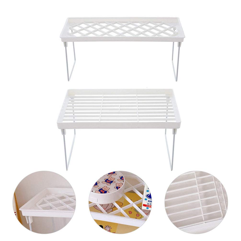 Cabilock 2-Pack Dual Monitor Stand Riser - White Plastic Computer Monitor Shelf for Home & Office Workspace - Ergonomic Desk Organizer for Laptops, Keyboards & Office Accessories