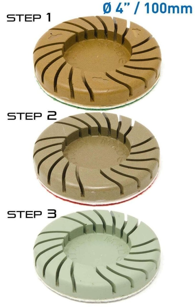 3-Step Polishing Pads for HG Hyper Grinder - Professional Car Detailing, Stone Restoration & Metal Polishing - Perfect for Auto Shops, DIY Enthusiasts & Jewelry Makers