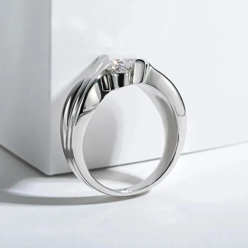 1.2 Carat Moissanite Vintage Engagement Ring for Women - 925 Sterling Silver Wedding Band, Anniversary Gift, Bridal Jewelry (Perfect for Proposals, Weddings & Special Occasions)