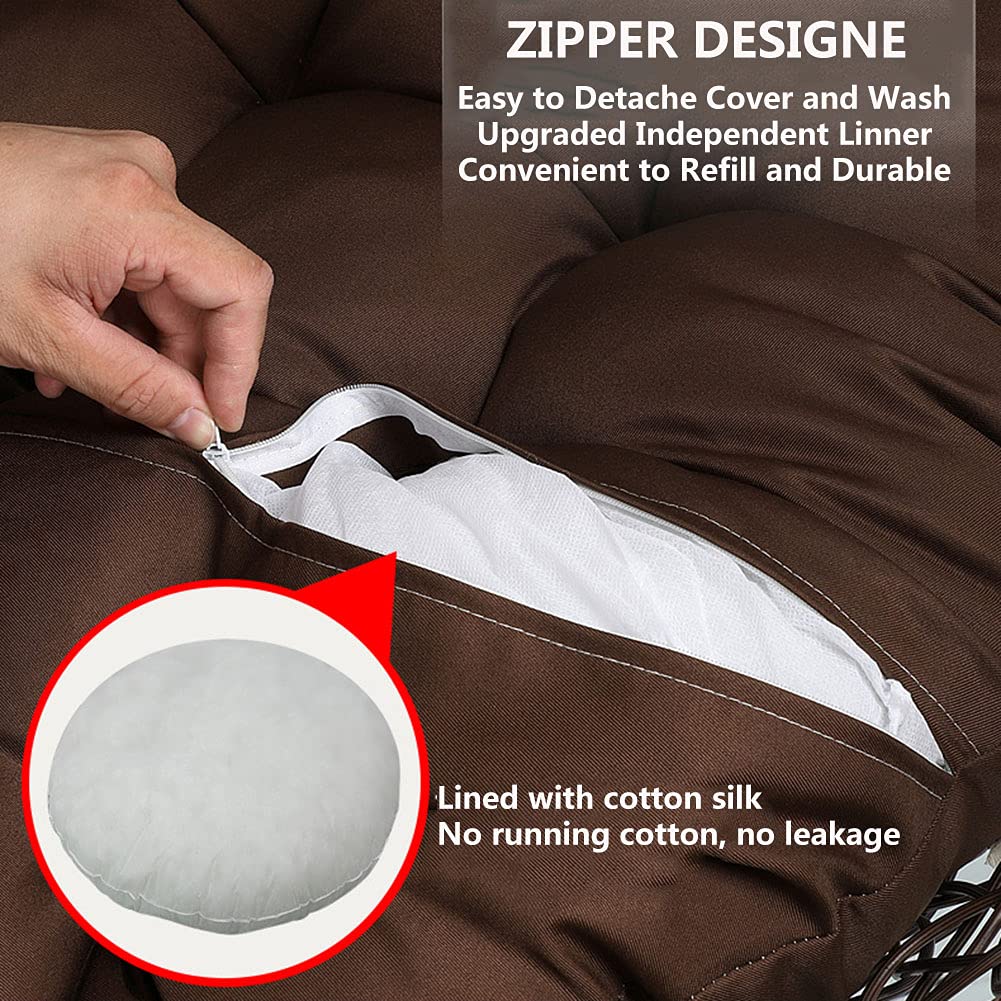 **Replacement Egg Chair Cushion for Outdoor Hanging Swing - Thick, Removable & Washable Patio Garden Cushion Pad (Cushion Only) - Perfect for Relaxing in Your Backyard or Balcony**