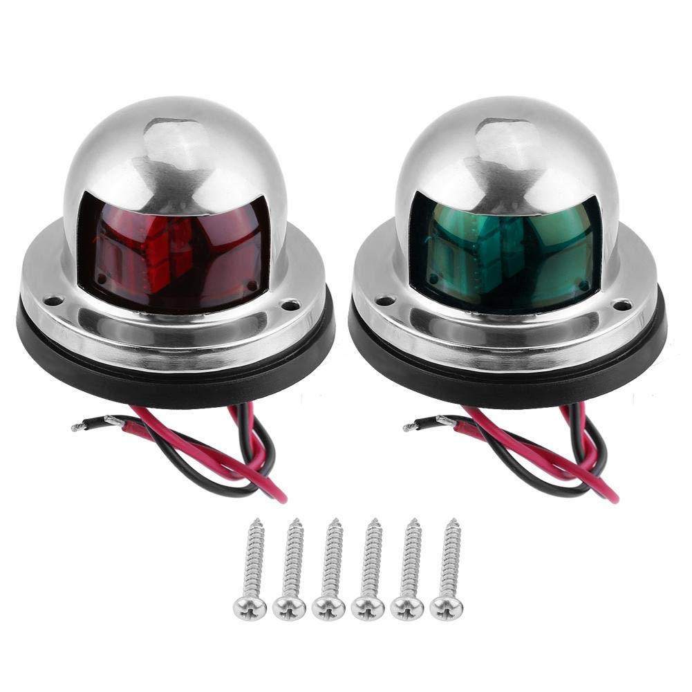 Tbest Marine Navigation Lights - 12V LED Bow Lights for Boats & Yachts (2Pcs, Red/Green) | Waterproof Side Navigation Lamps for Safe Sailing, Fishing & Night Cruising