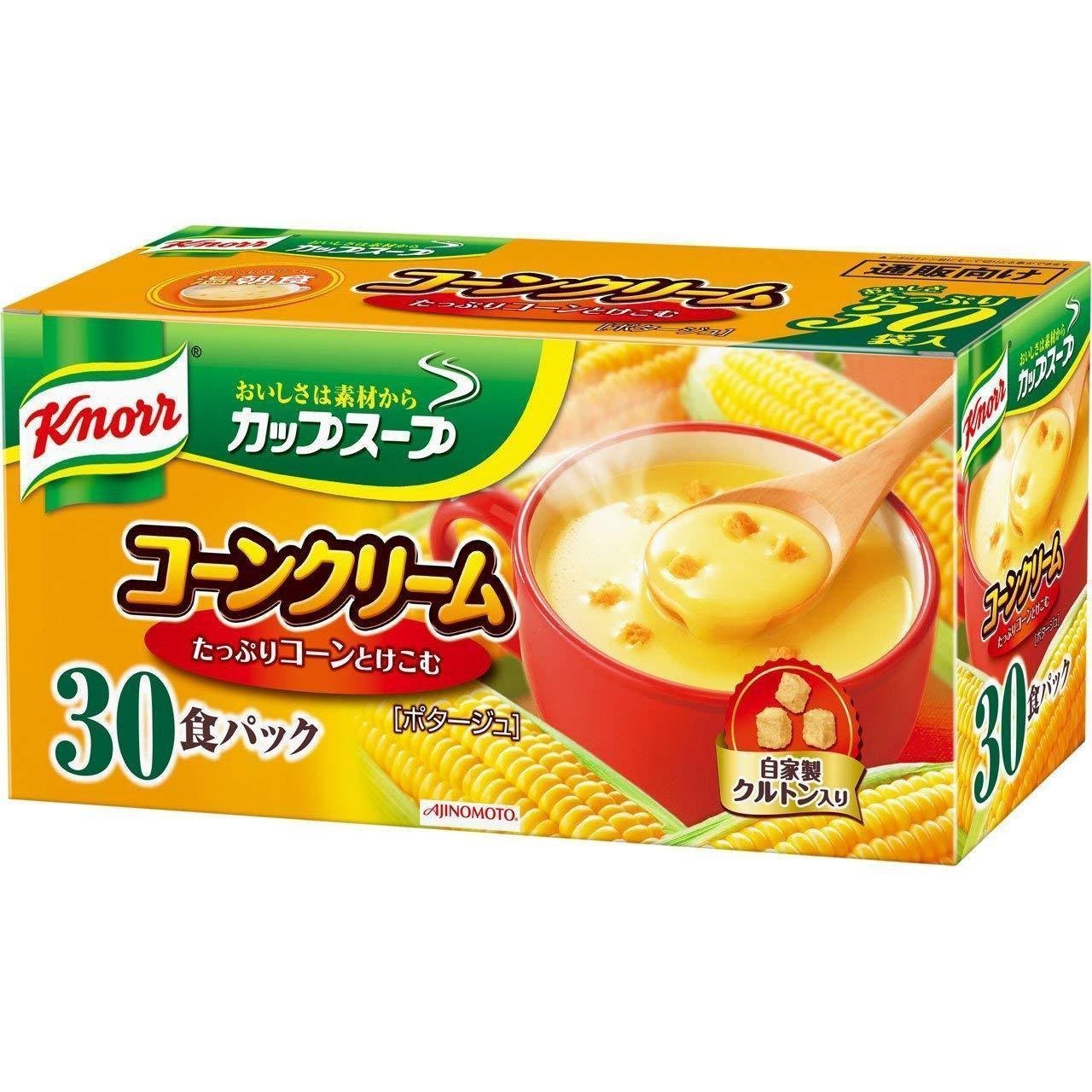 Knorr Cup Soup Corn Cream with Croutons - 30 Servings by Ajinomoto | Instant Creamy Corn Soup for Quick Meals & Office Lunches