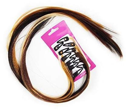 DEXO Clip-In Hair Extensions with Highlights - 12-Piece Colored Hair Streaks for Women & Girls | Perfect for Parties, Cosplay & Everyday Styling