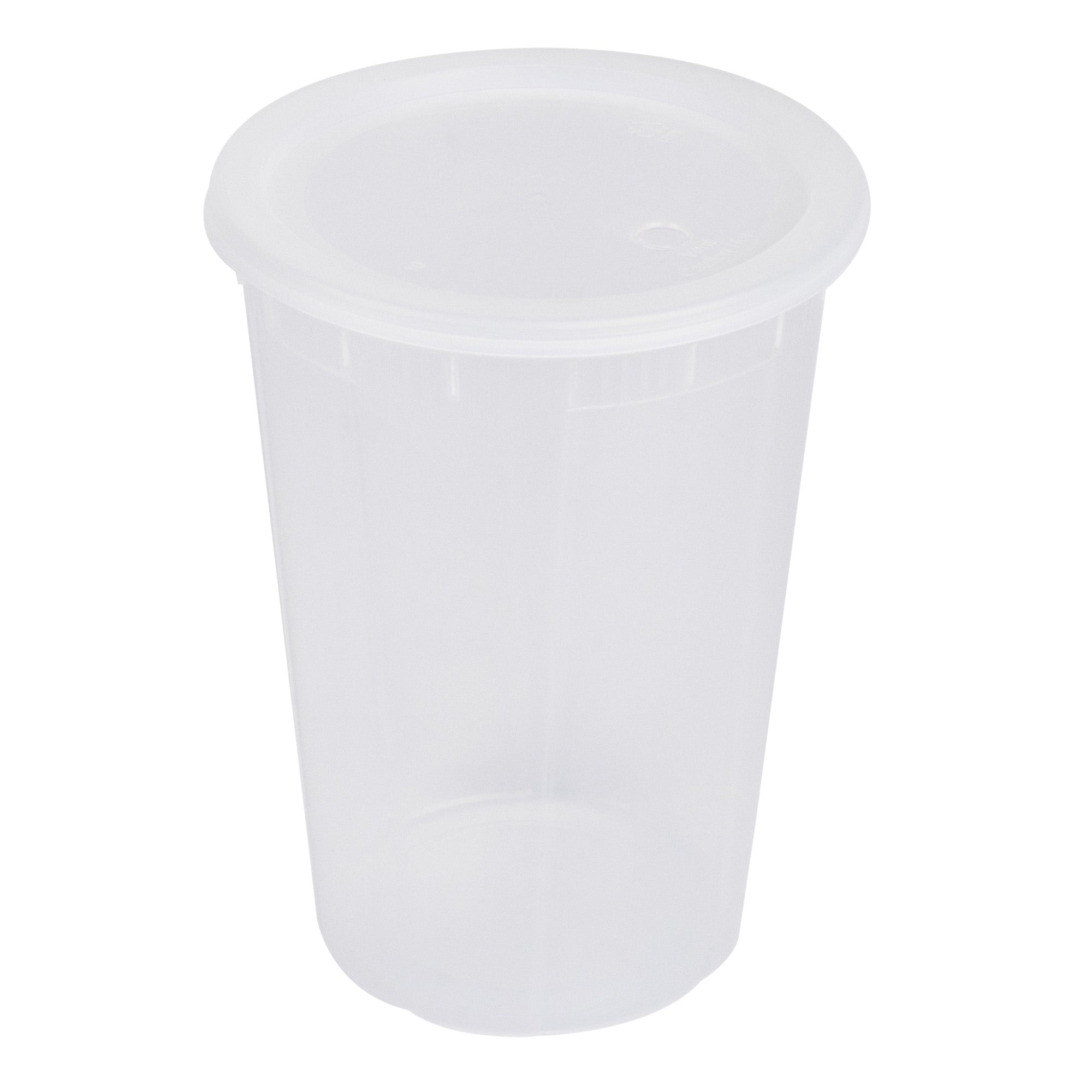48 oz Round Clear Plastic Soup Containers with Lids - Microwave Safe, 5