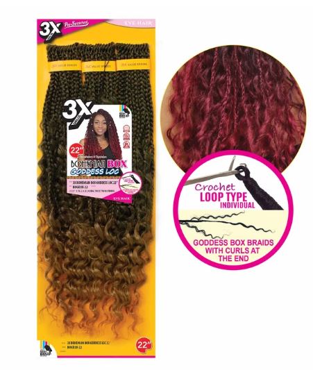 Eve Hair Bohemian Box Goddess Locs Crochet Braiding Hair - 18 Inch Synthetic Dreadlocks for Women, Natural Black Ombre Hair Extensions for Boho Chic & Festival Hairstyles