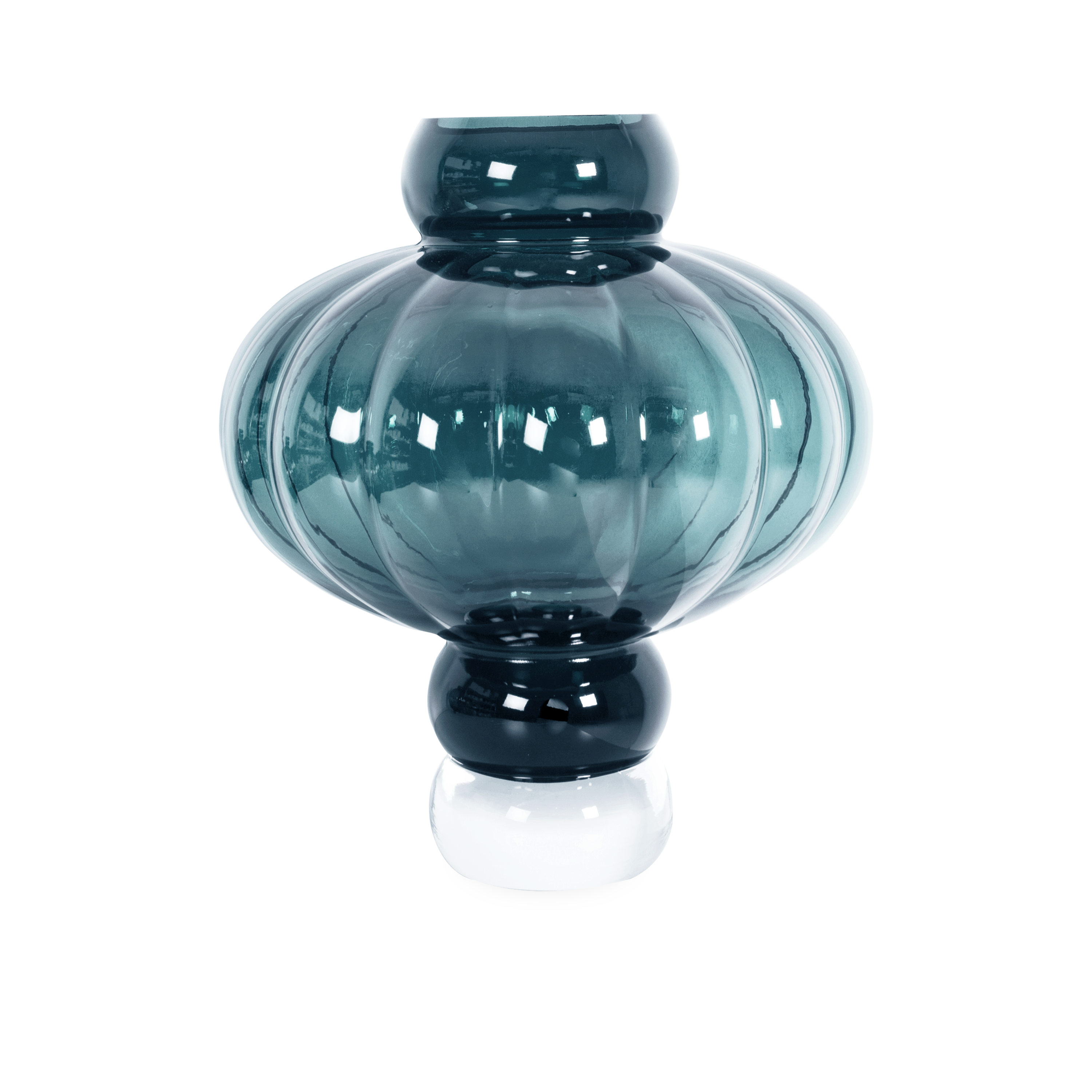 Blue Glass Balloon Vase - Elegant Centerpiece for Weddings, Parties & Home Decor