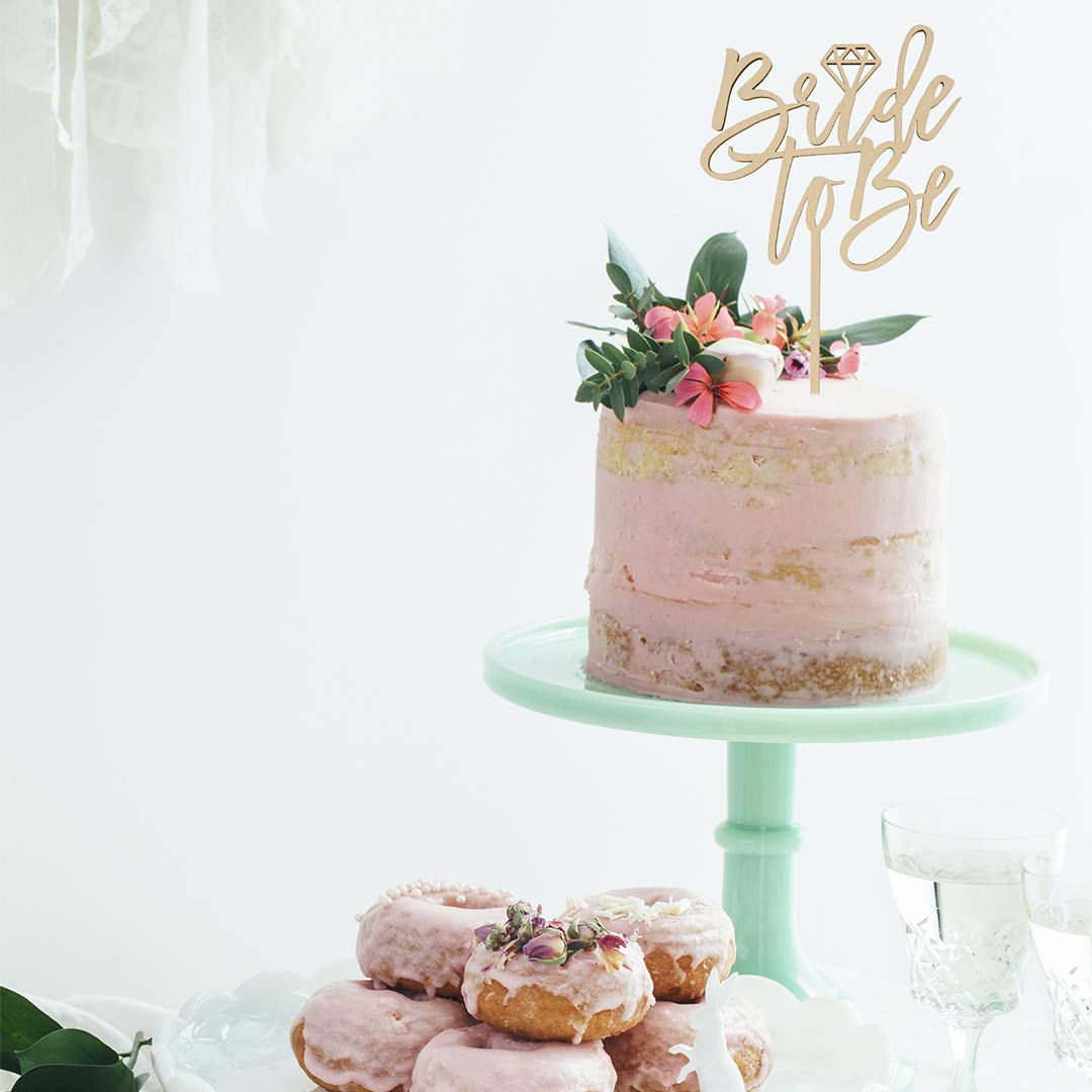 Andaz Press Bride to Be Cake Topper - Laser Cut Wood Wedding Cake Decor with Rustic Calligraphy Design for Bridal Shower, Bachelorette Party & Wedding Celebrations - Perfect for Dessert Table Centerpiece & Photo Backdrop