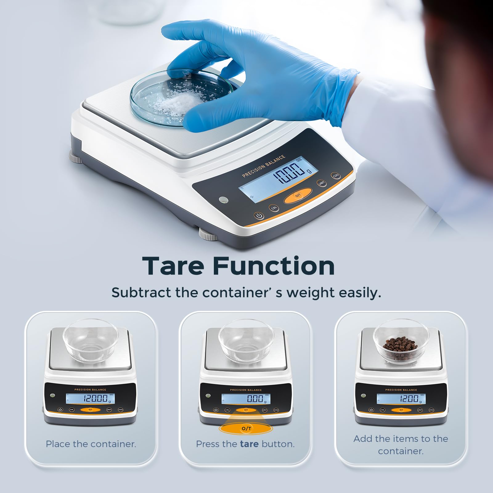 Bonvoisin 5000g x 0.01g Precision Digital Lab Scale with Rechargeable Battery & RS232 Interface - High Accuracy Weighing Scale for Laboratories, Pharmacies, Jewelry & Science Experiments