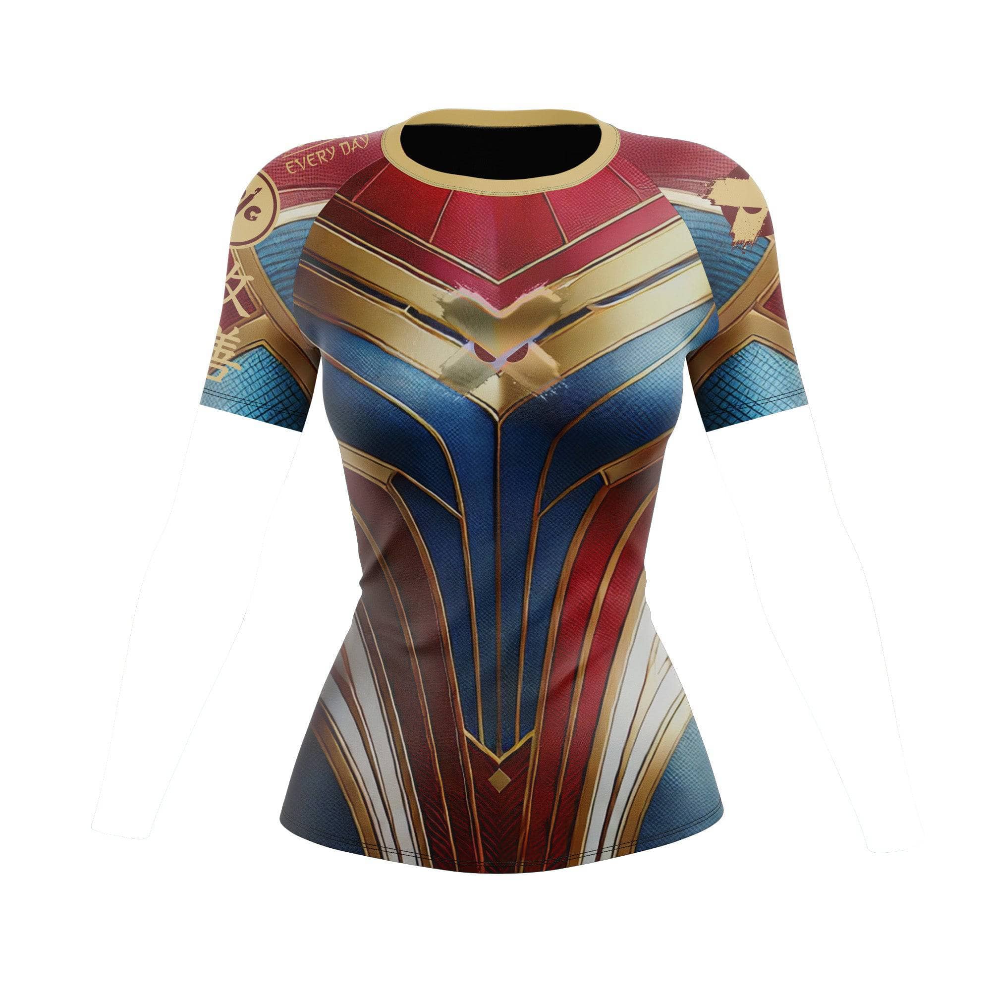 Super Strength Hero Women's BJJ Rash Guard - Long Sleeve Compression Shirt for Brazilian Jiu-Jitsu, MMA & Training - Moisture Wicking & UV Protection for Grappling, No-Gi & Fitness Workouts