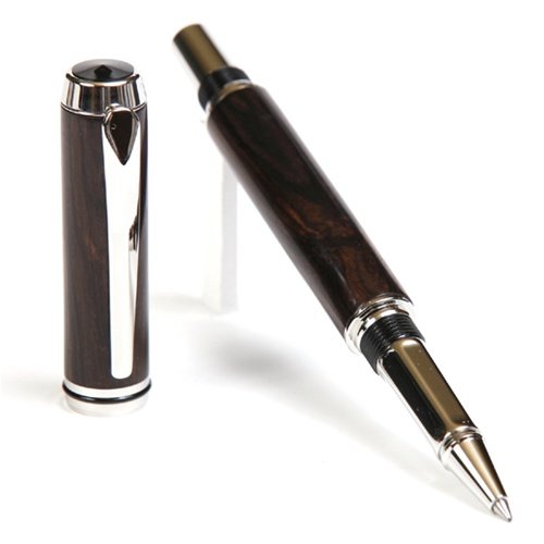 Lanier Baron Rollerball Pen - Premium Rhodium & Blackwood Luxury Writing Instrument for Business Professionals | Perfect for Office Use, Executive Gifts & Formal Occasions