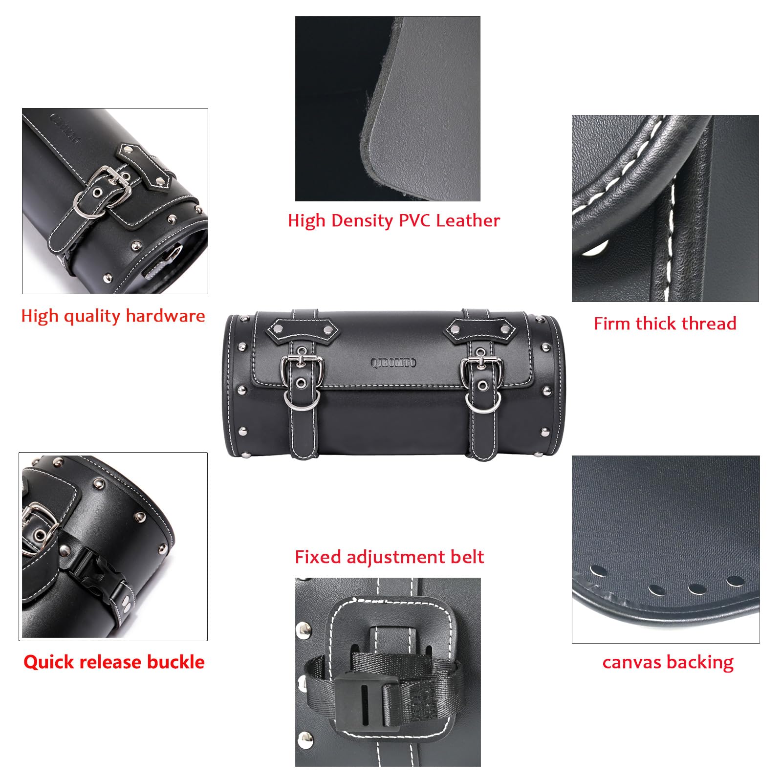 Universal Motorcycle PVC Leather Tool Bag - Fork & Handlebar Storage for Rides