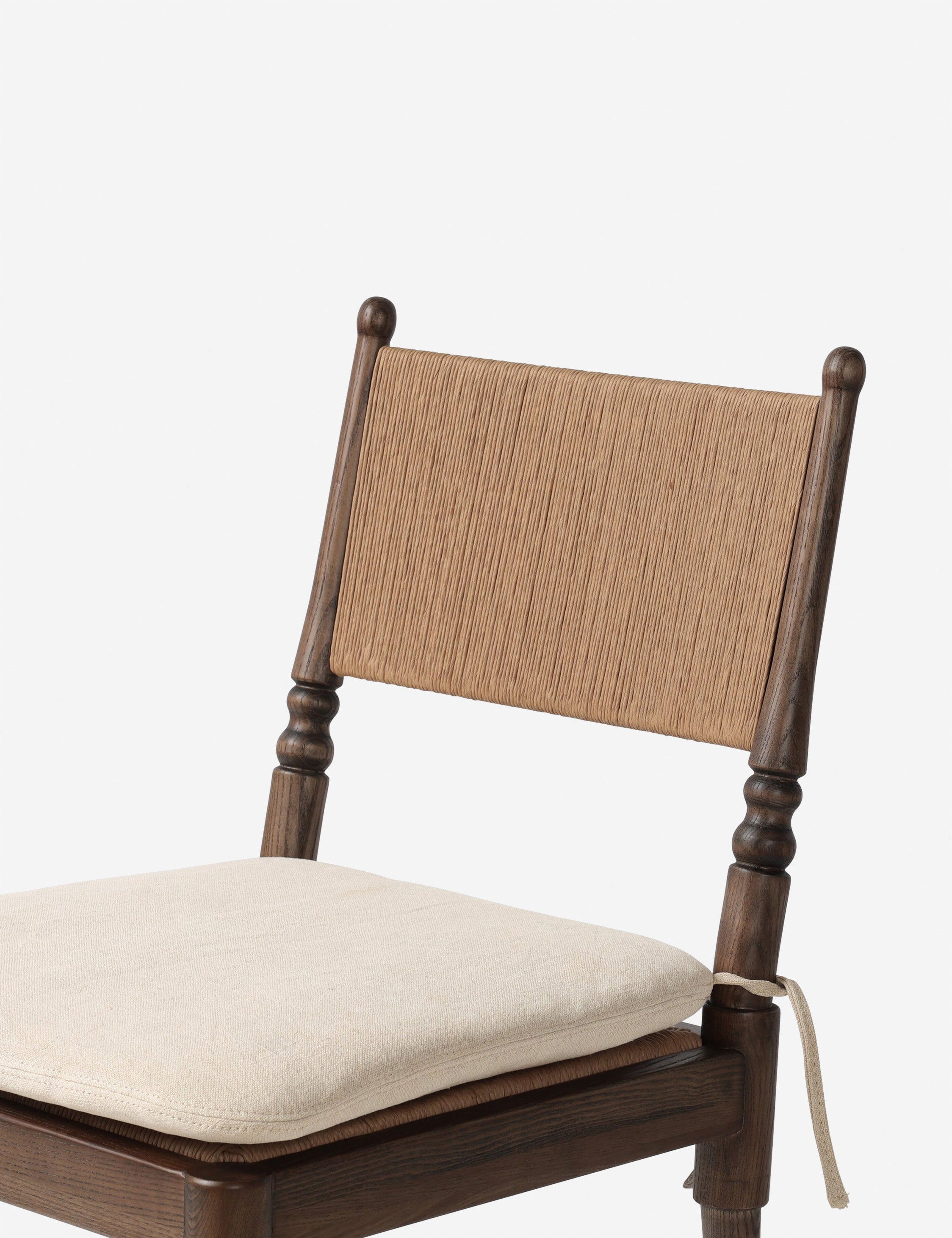 Fayth Dining Chair by Amber Lewis x Four Hands - Modern Wooden Dining Chair with Upholstered Seat - Perfect for Kitchen, Dining Room, and Home Office