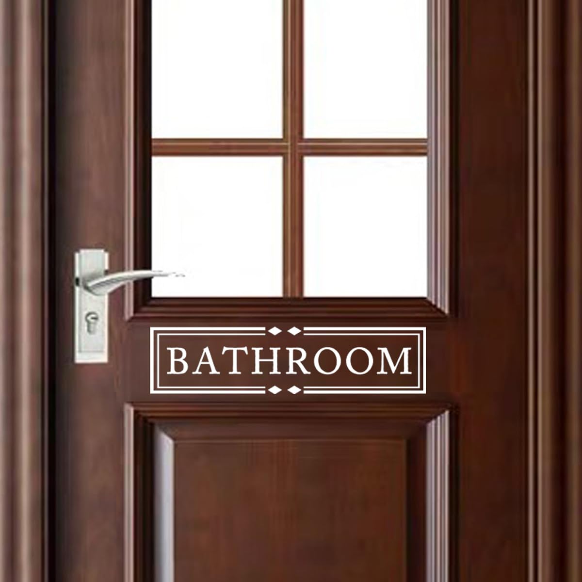 Bathroom Wall Decal - 15.5x3.8 Inch Vinyl Door Sign Sticker for Home Decor (White) - Perfect for Bathroom Doors, Mirrors & Shower Walls