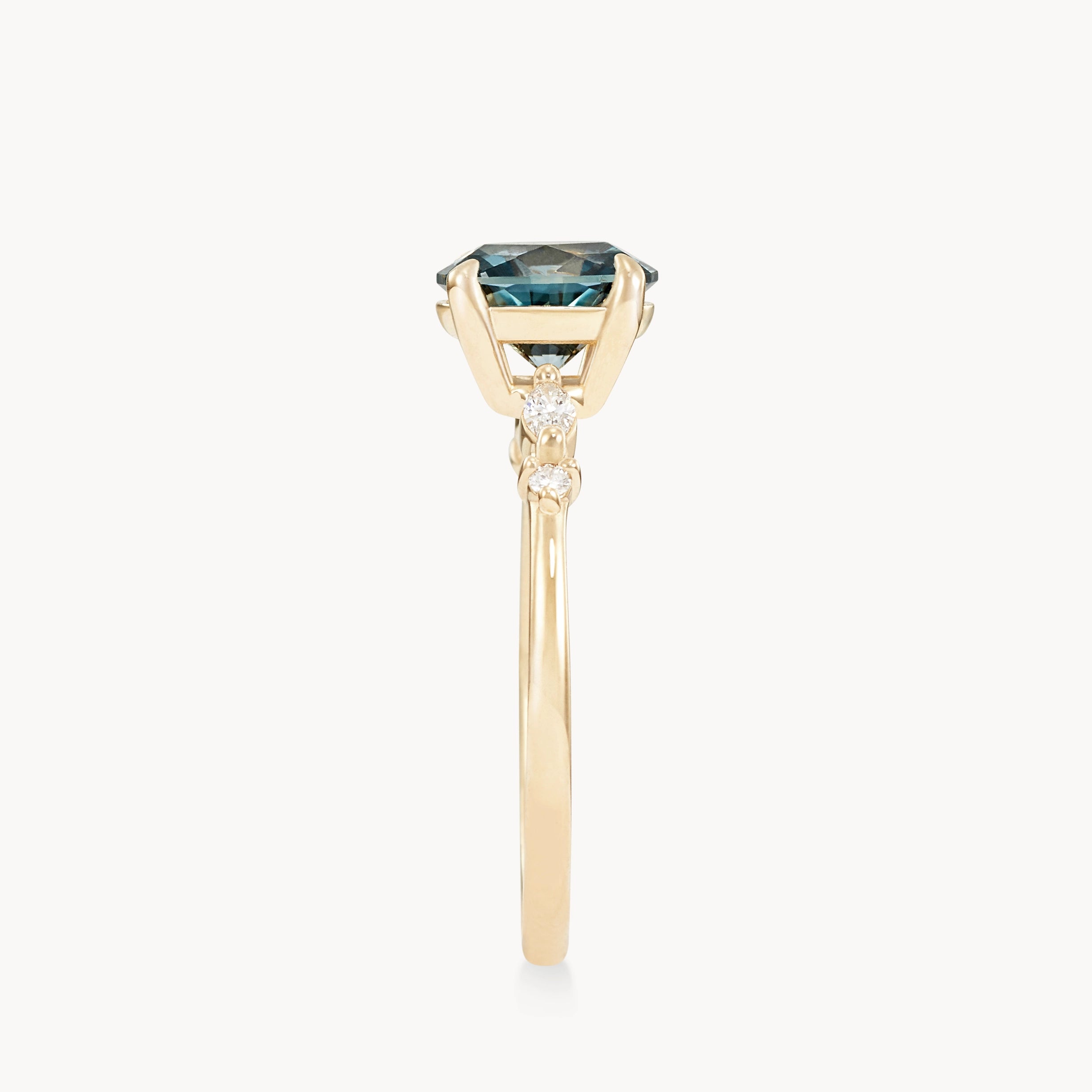 Aurora's Essence Unique 14K Yellow Gold Ring with Light Sky Blue Oval Sapphire - Perfect for Weddings, Anniversaries & Special Occasions