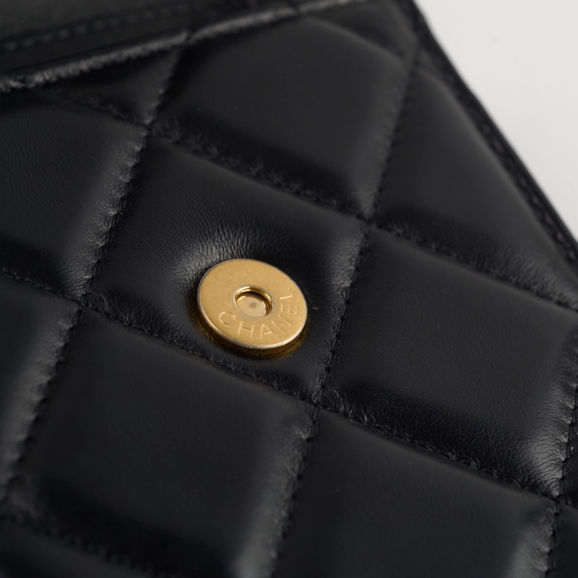 Chanel CC Flap Phone Holder Crossbody Bag for Women - Black Leather with Gold-Tone Hardware - Perfect for Everyday Use, Travel & Shopping