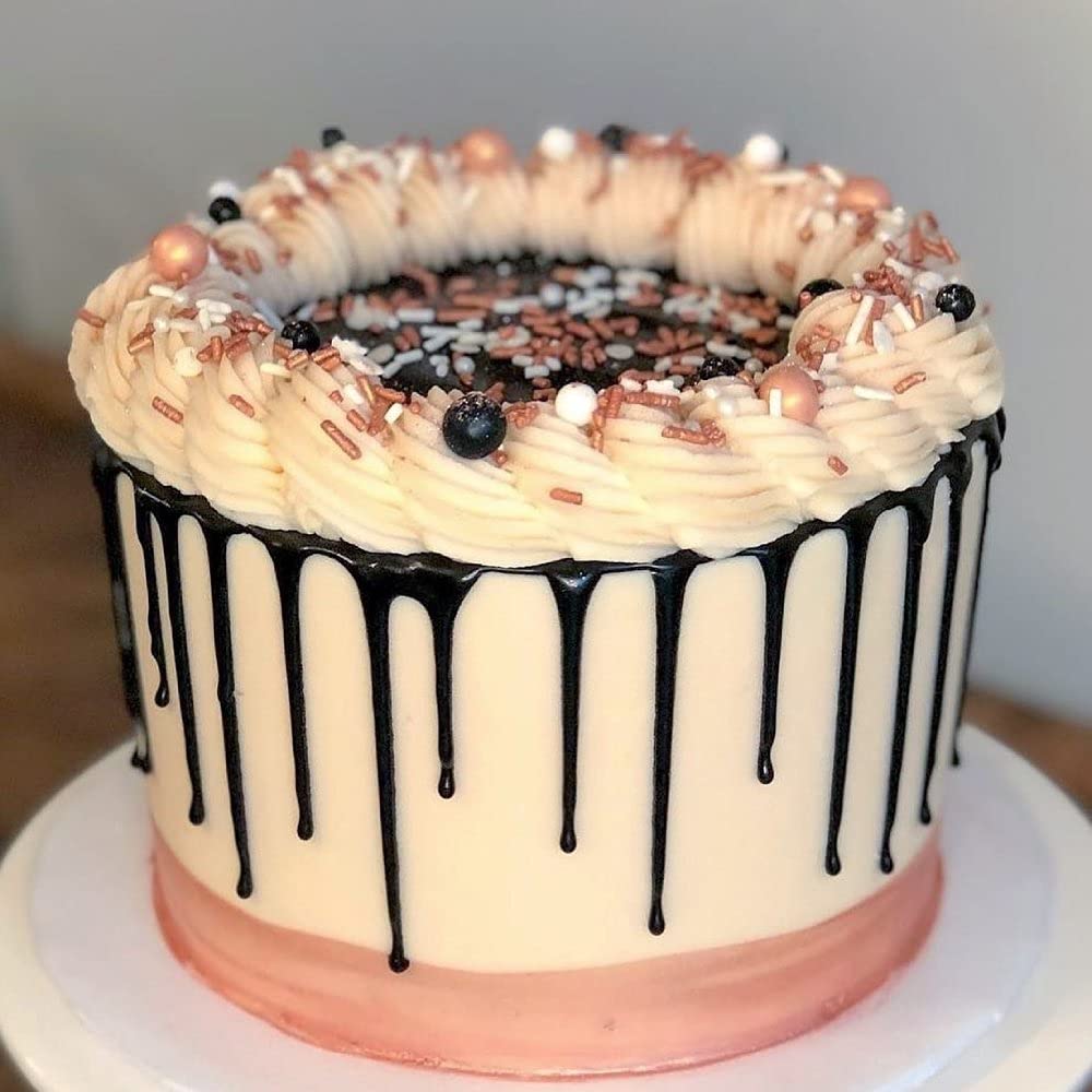 Edible Rose Gold Cake Sprinkles & Sugar Pearls - Premium Cupcake Decorations for Baking, Wedding Cakes, Birthday Parties & Dessert Toppings
