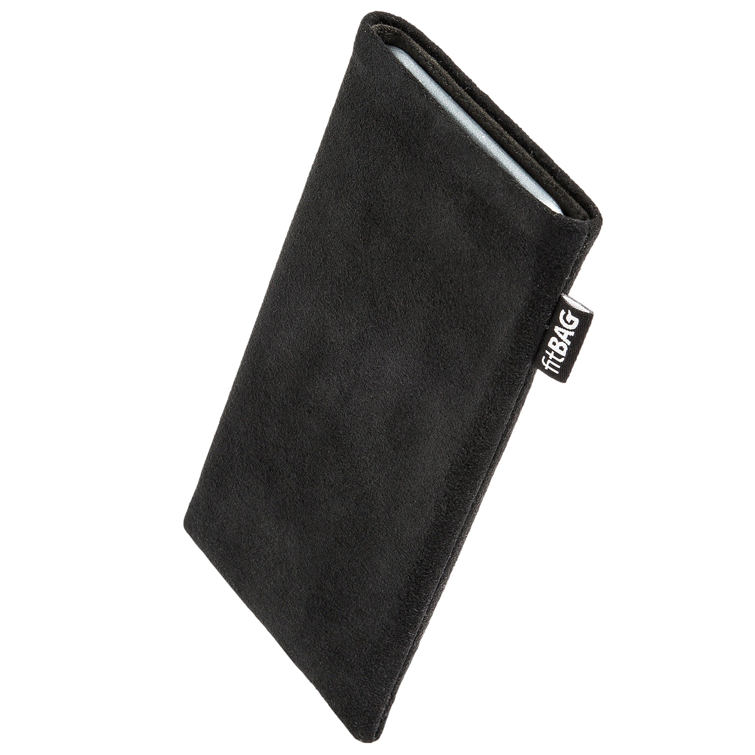 Premium Custom Tailored Sleeve Case for Huawei P20 Lite - Classic Black | German-Made Genuine Alcantara Cover with Microfiber Lining for Screen Protection & Cleaning | Perfect for Business Travel & Daily Use