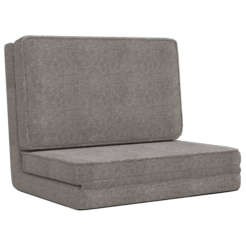 CHARMMA Floor Chair with Back Support - Foldable Padded Sofa Sleeper, Recliner Couch for Adults, Gaming & Meditation Chair - 100% Polyester Fabric in Light Gray | Perfect for Living Room Lounging, Bedroom Relaxation & Video Game Sessions
