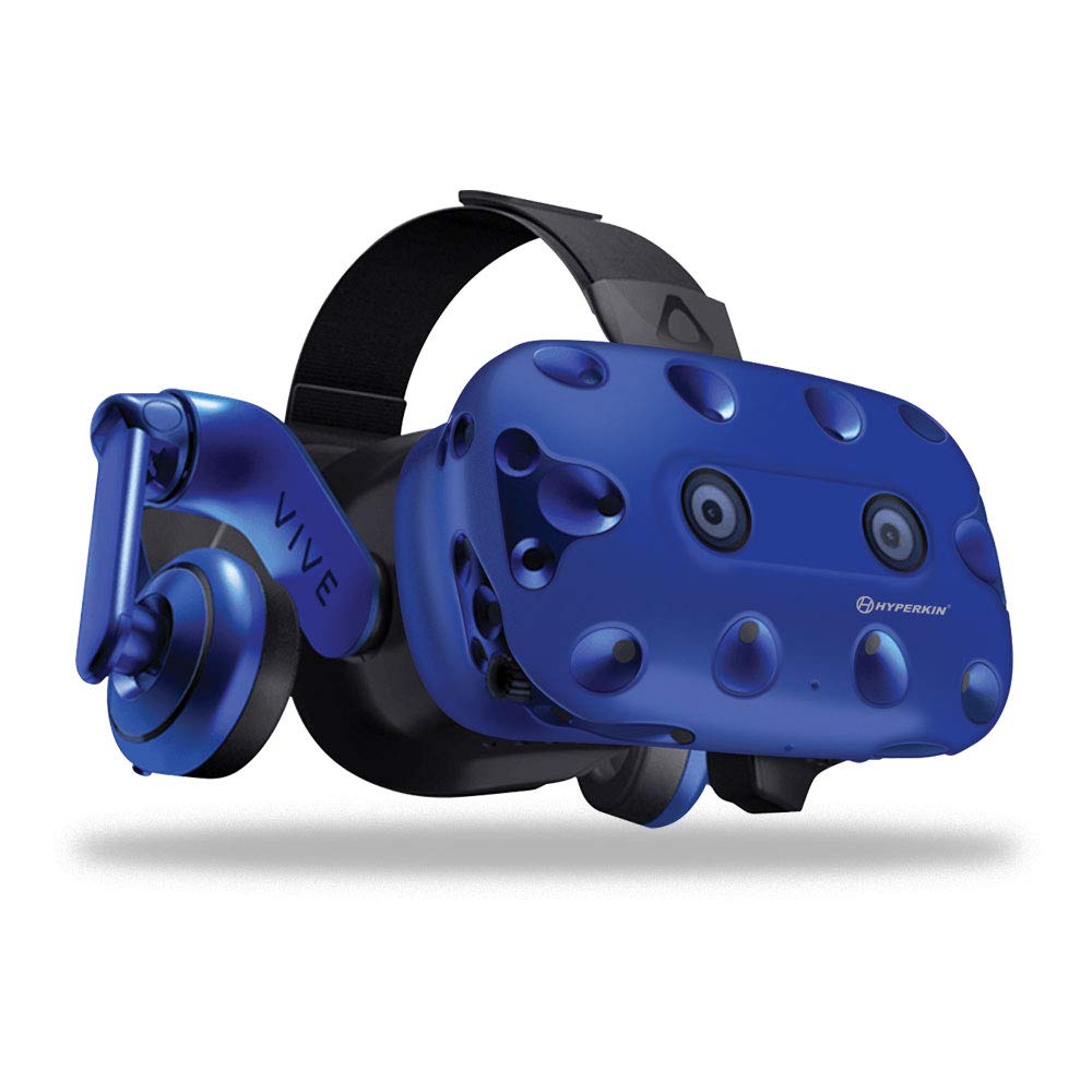 Hyperkin GelShell Silicone Skin Cover for HTC Vive Pro VR Headset - Gray & Blue - Protective Case for Gaming, Virtual Reality & Esports