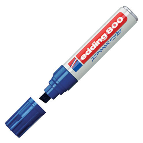 edding 800 Permanent Marker Pen Chisel Tip - Industrial Strength, Waterproof & Fade-Proof Markers for Labeling, Crafts & DIY Projects