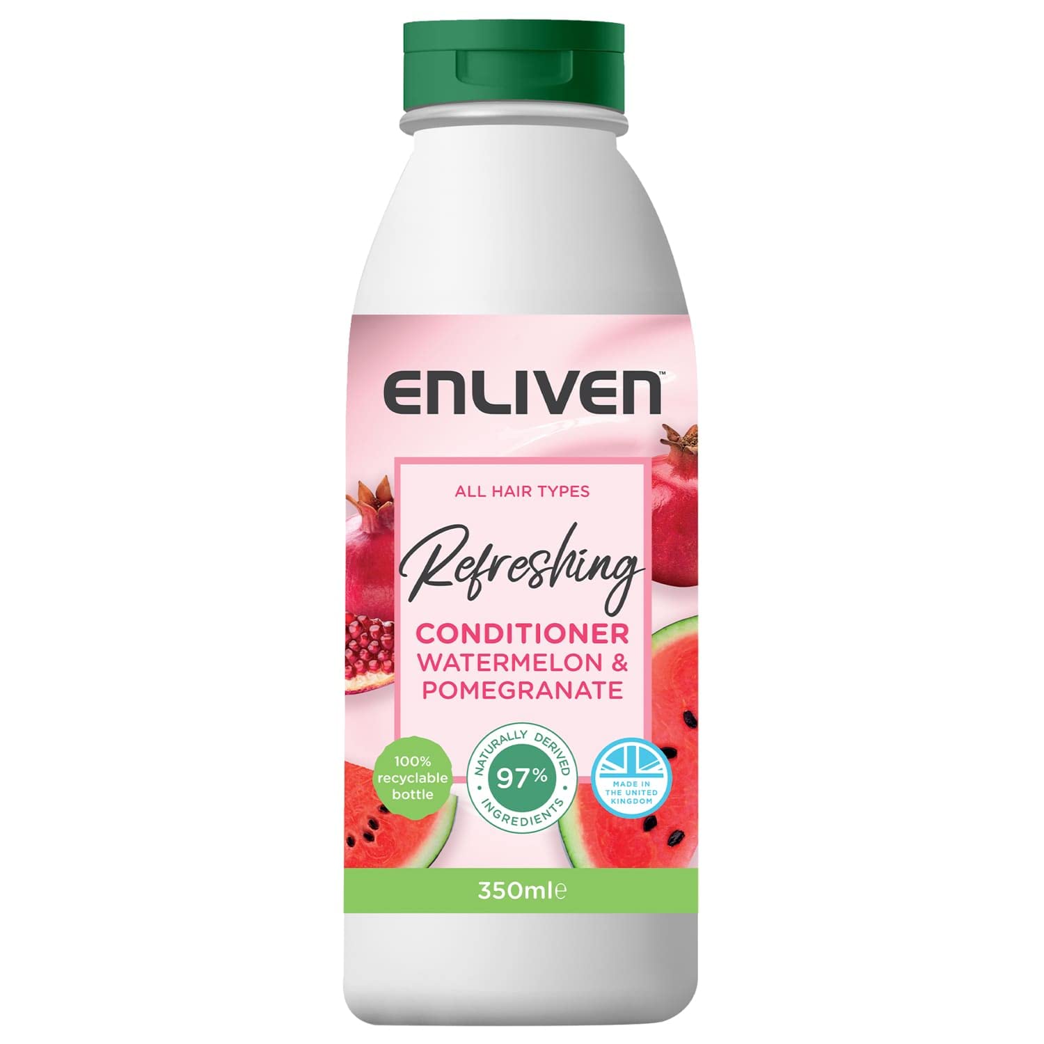 Enliven Hair Conditioner with Watermelon & Pomegranate Extract - 350ml | Deep Hydrating & Nourishing for Dry, Damaged Hair | Perfect for Daily Use & Salon-Quality Results at Home