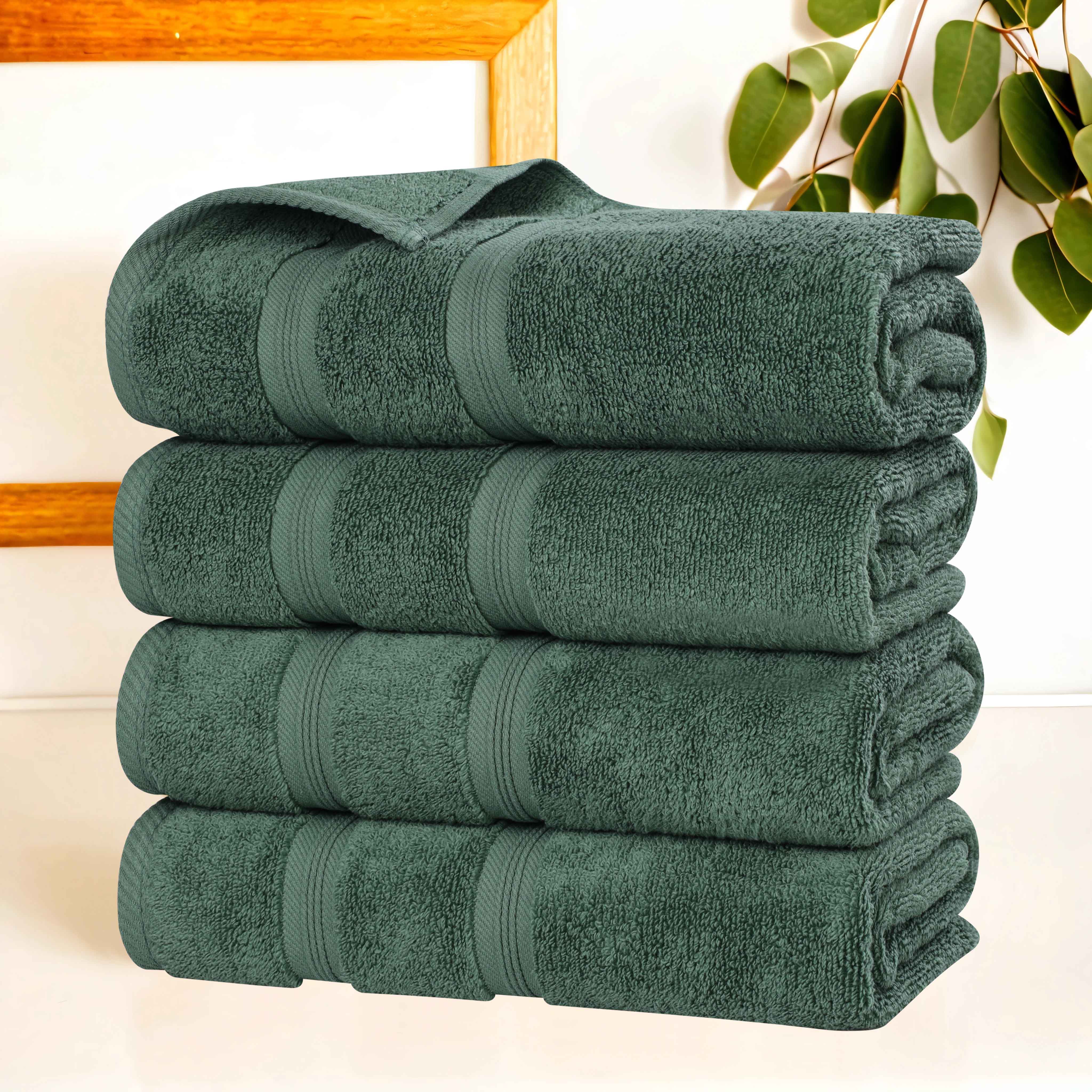 Premium Smart Dry Zero Twist Medium Weight Cotton Bath Towels - Ultra Absorbent & Quick Dry, Set of 4 (White) - Perfect for Spa, Gym & Luxury Bathroom Essentials