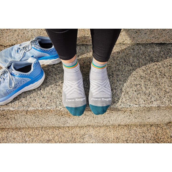 DARN TOUGH Women's Ultra Lightweight Running Socks - Quarter Height Moisture-Wicking Performance Socks for Marathon, Trail Running & Outdoor Sports