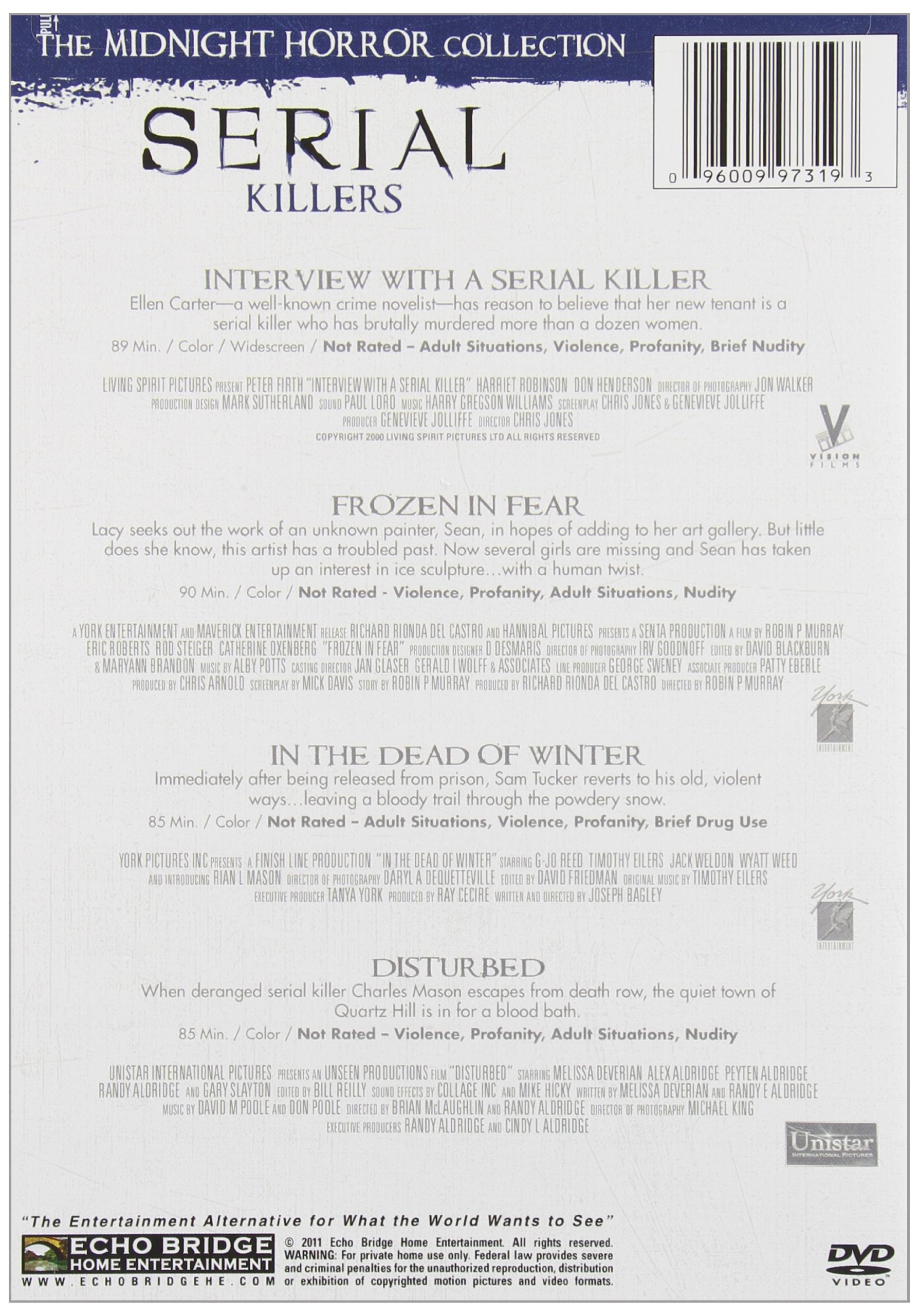 Serial Killers: True Crime Interviews - Frozen in Fear, In The Dead of Winter, Disturbed (Midnight Horror Collection) | Chilling Crime Stories for Horror Fans & True Crime Enthusiasts | Perfect for Late Night Reading & Book Club Discussions
