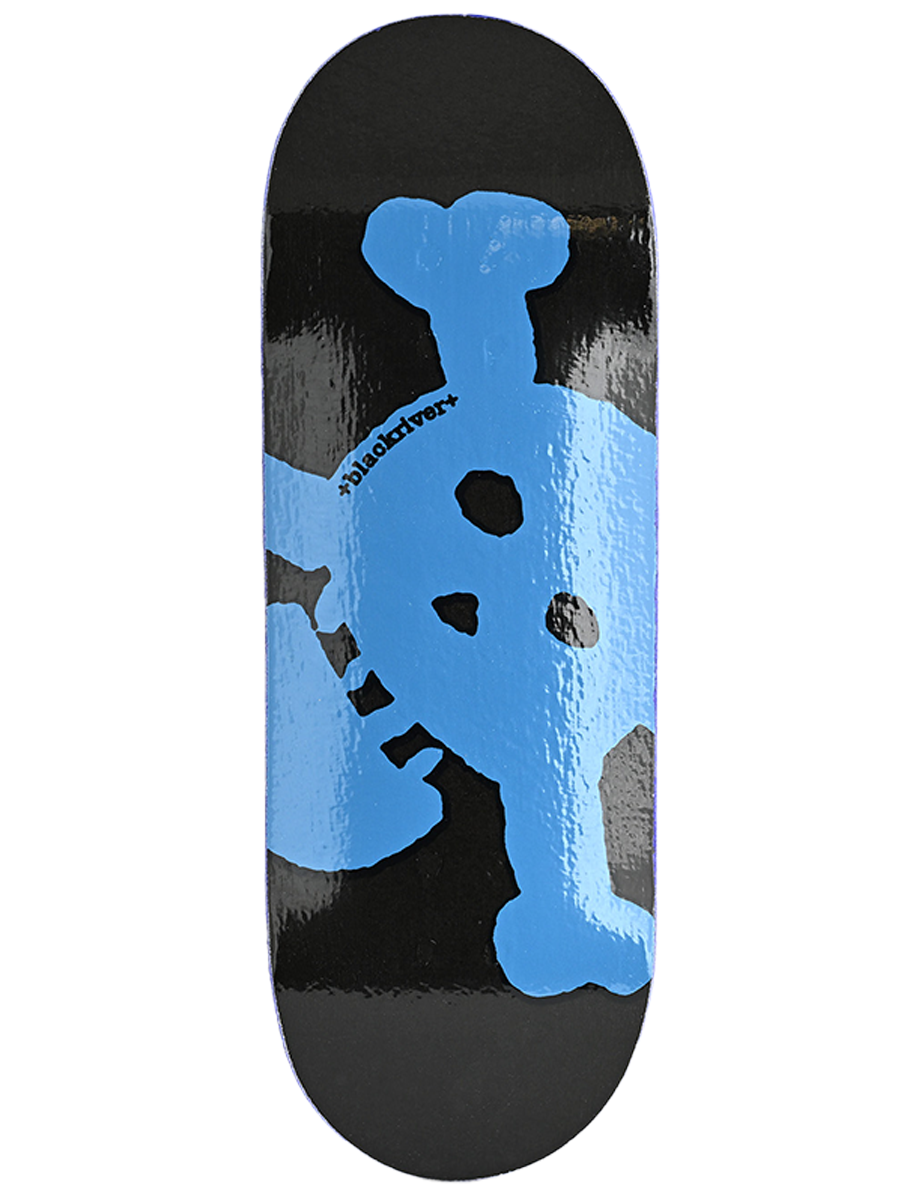 Blackriver Fingerboard Deck - Navy Blue Skull Design | Professional Fingerboard Skateboard for Tricks & Training | Perfect for Skateboard Enthusiasts & Collectors