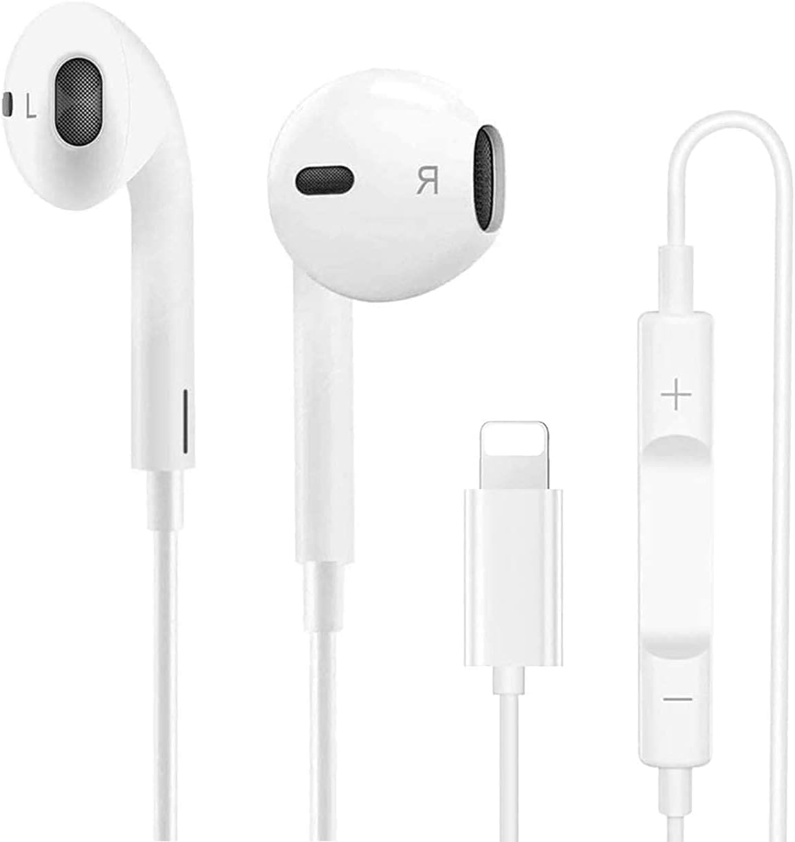 Premium Wired Earbuds with Microphone & Volume Control - Super Mini In-Ear Headphones for iPhone 14/13/12/11/X/XR/XS/Pro Max - Perfect for Gym, Commuting & Work Calls