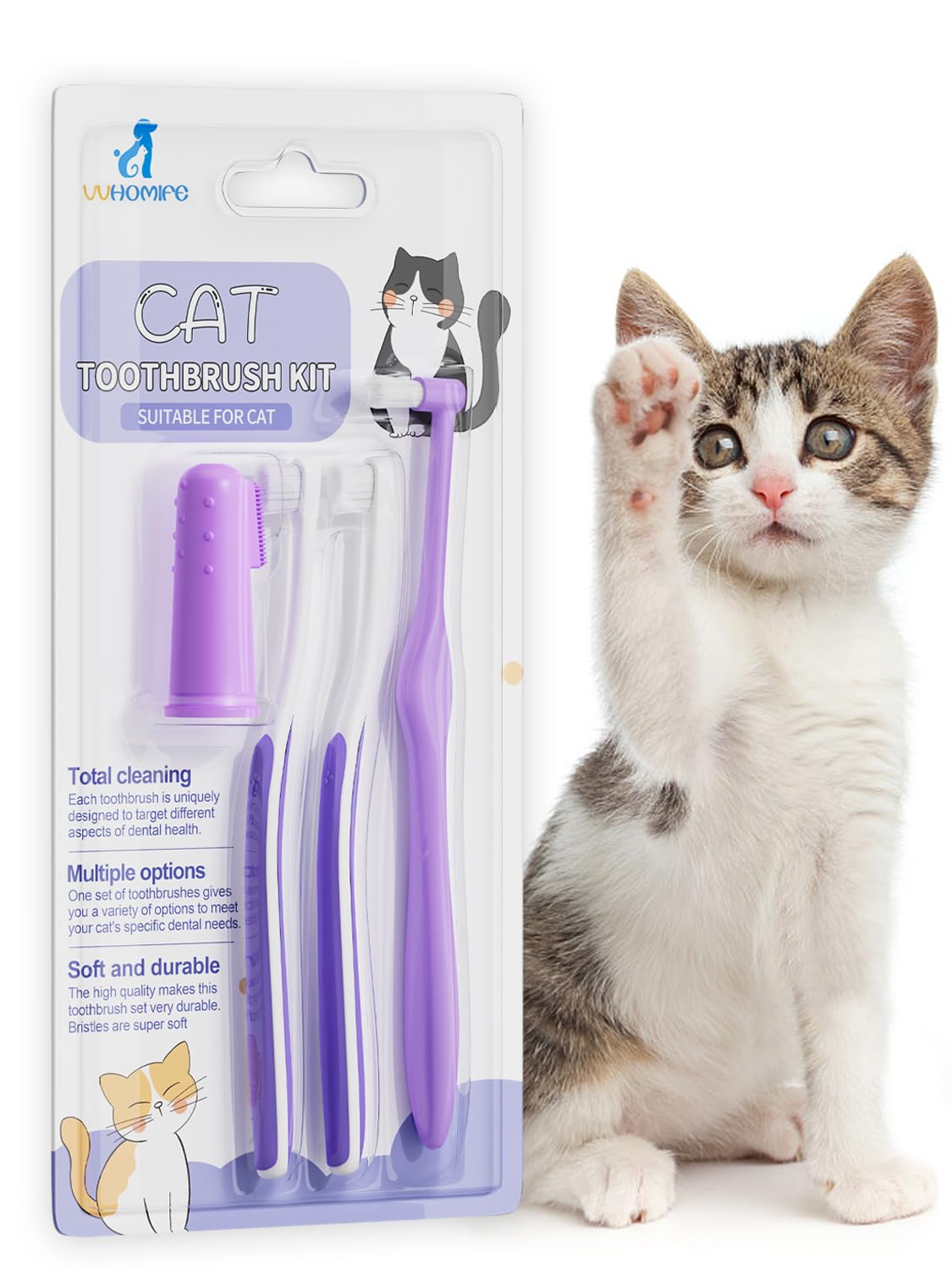 Premium Cat Toothbrush & Dental Care Kit with Teeth Whitening Tracker - Gentle Brushes for Easy Oral Hygiene & Gap Cleaning - Perfect for Daily Cat Teeth Cleaning & Fresh Breath Maintenance