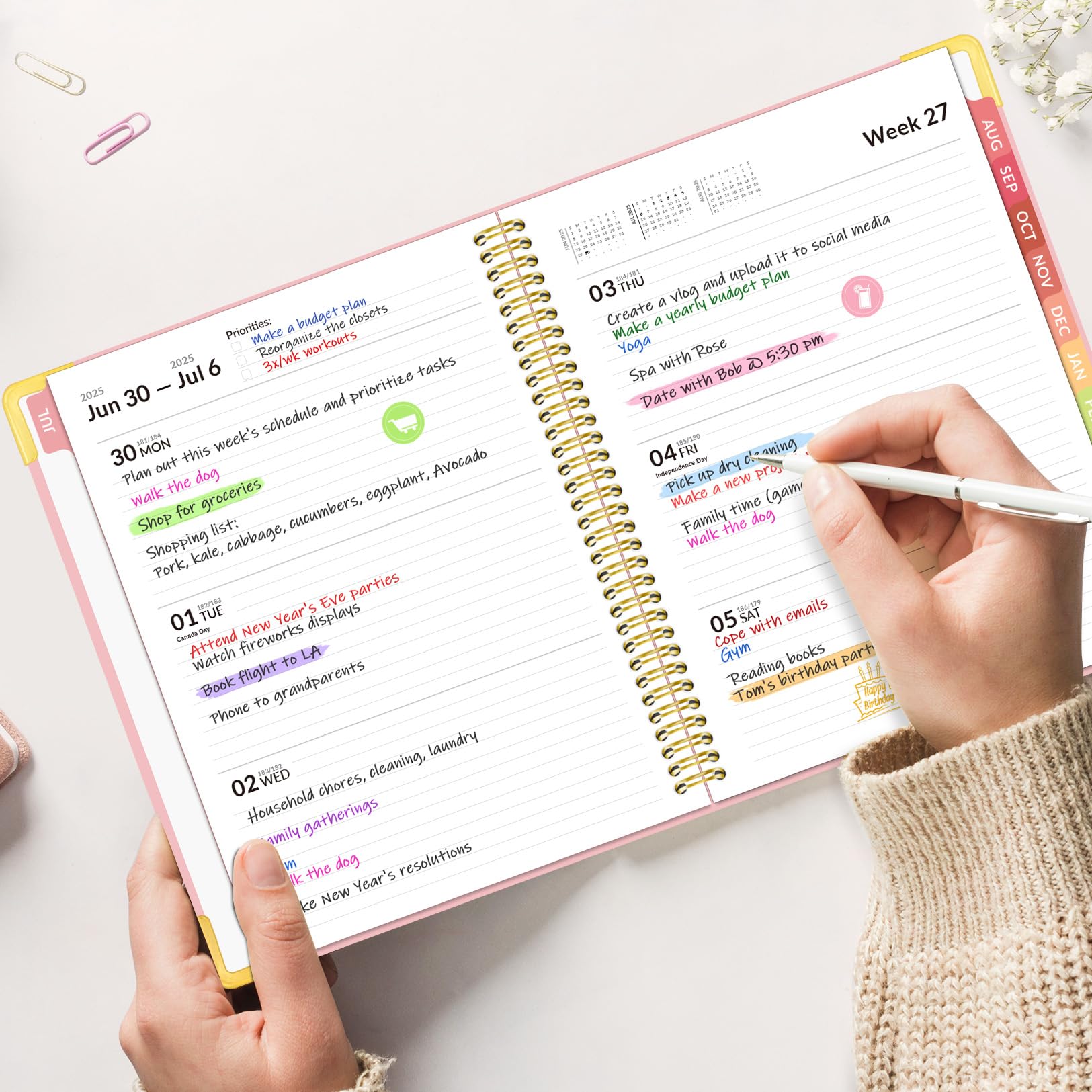 Forvencer 2025-2026 Academic Planner - Weekly & Monthly Hardcover Organizer with Tabs, 8.5