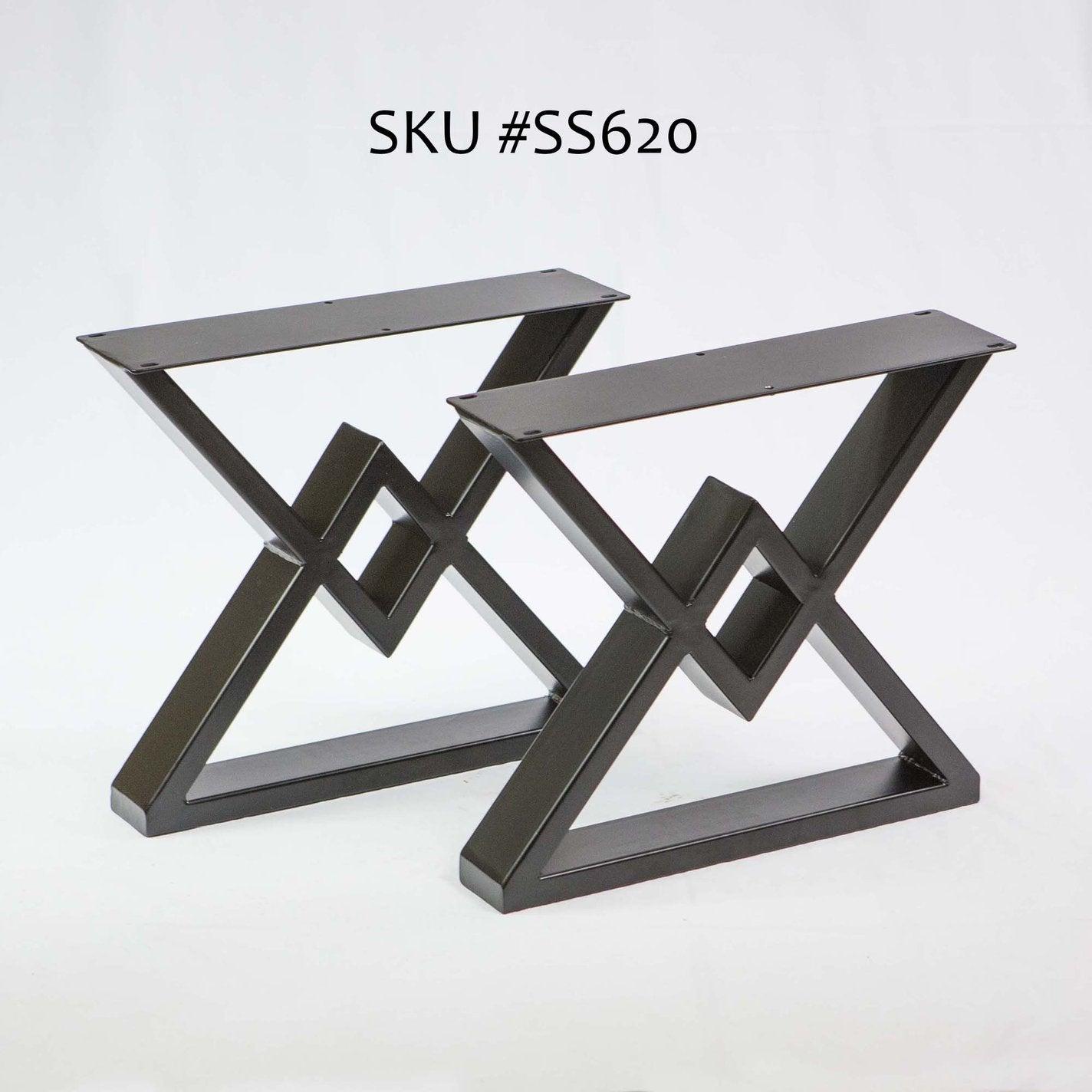 Premium SS620 Diamond-Shaped Coffee Table Legs - 1 Pair (46cm x 41cm) - Perfect for Modern Living Room Furniture & DIY Home Decor Projects