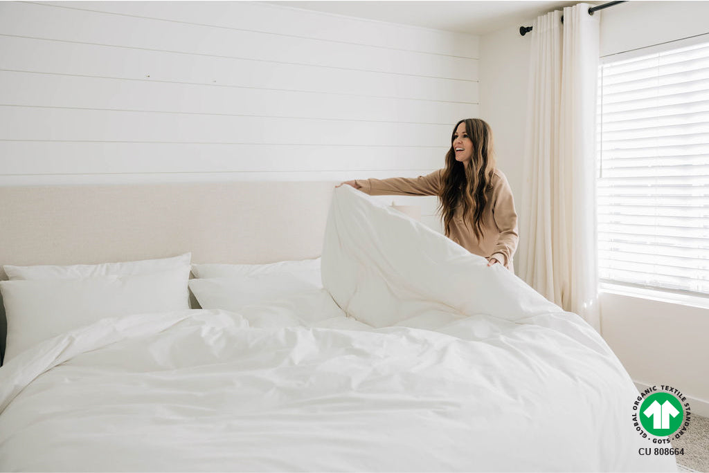 Organic Cotton ZipPure Duvet Cover Set - Breathable, Hypoallergenic Bedding for All Seasons - Perfect for Master Bedroom, Guest Room & Airbnb
