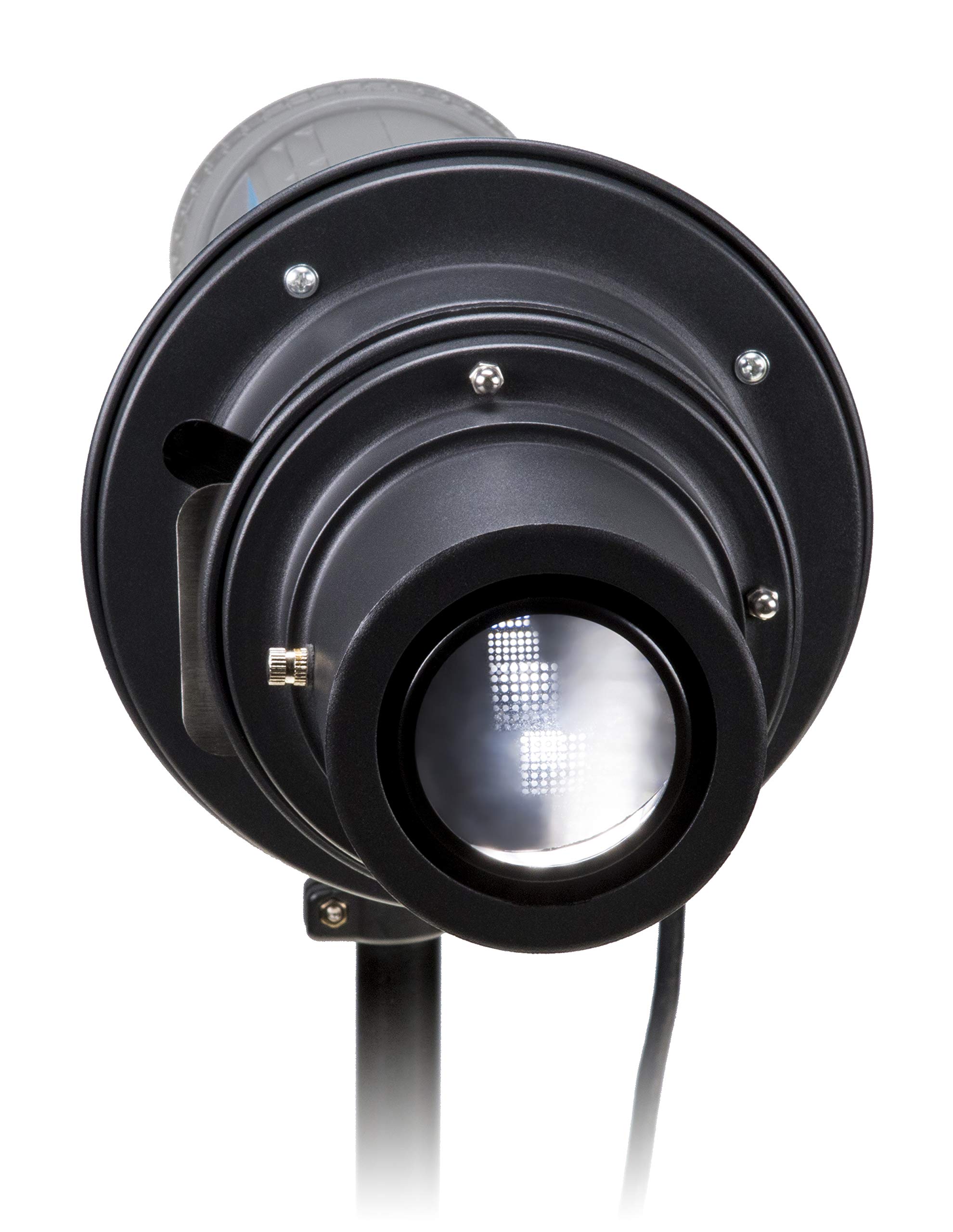 Fotodiox Universal GOBO Image Projection Attachment for LED Lights with Built-in GOBO Holder & Aperture Iris - Compatible with Ellinchrom, Calumet Genesis, Interfit Bayonet Lights | Perfect for Stage Lighting, Photography, and Theater Productions