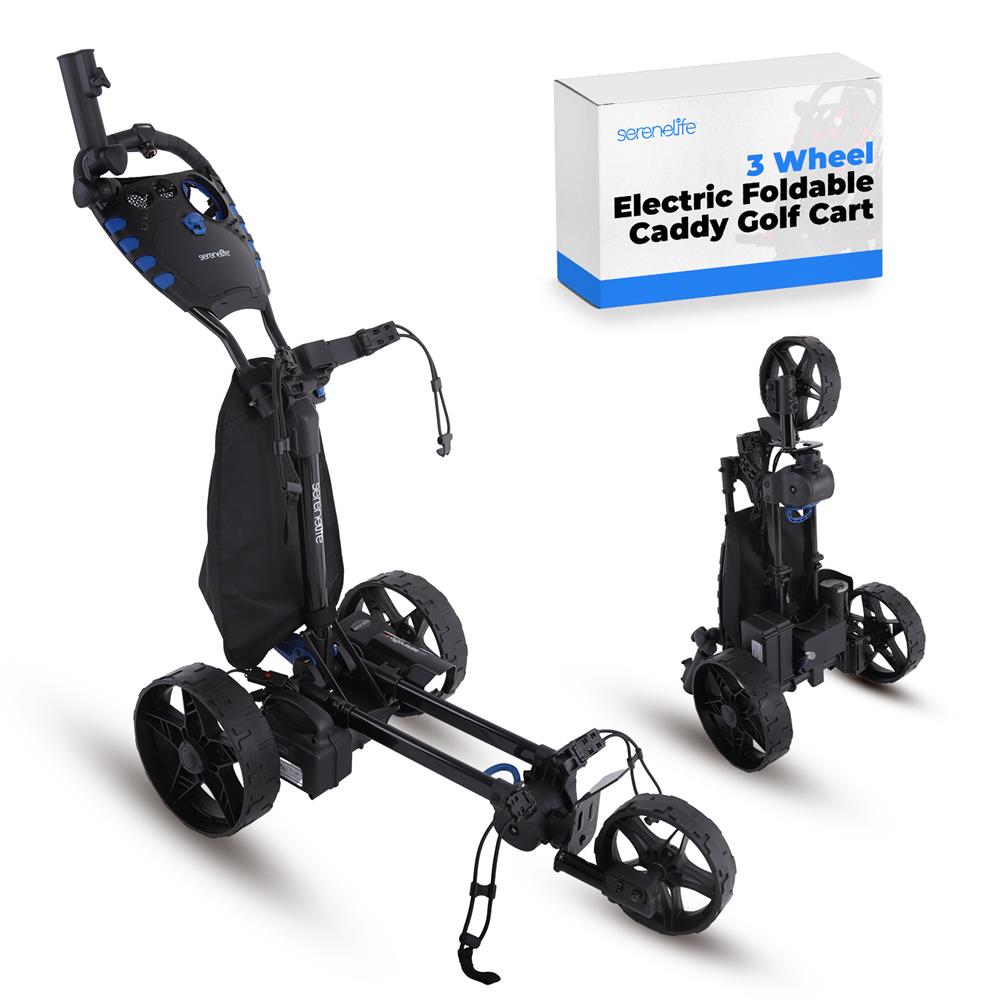3 Wheel Electric Golf Push Cart - Lightweight & Foldable Golf Trolley for Men & Women - Perfect for Golf Courses, Driving Range & Outdoor Practice