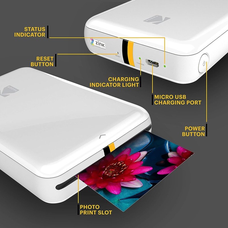 Kodak STEP Instant Photo Printer with Zink Technology - Wireless Portable Photo Printing for Smartphones, Polaroid-Style Prints - Perfect for Travel, Parties, and DIY Scrapbooking