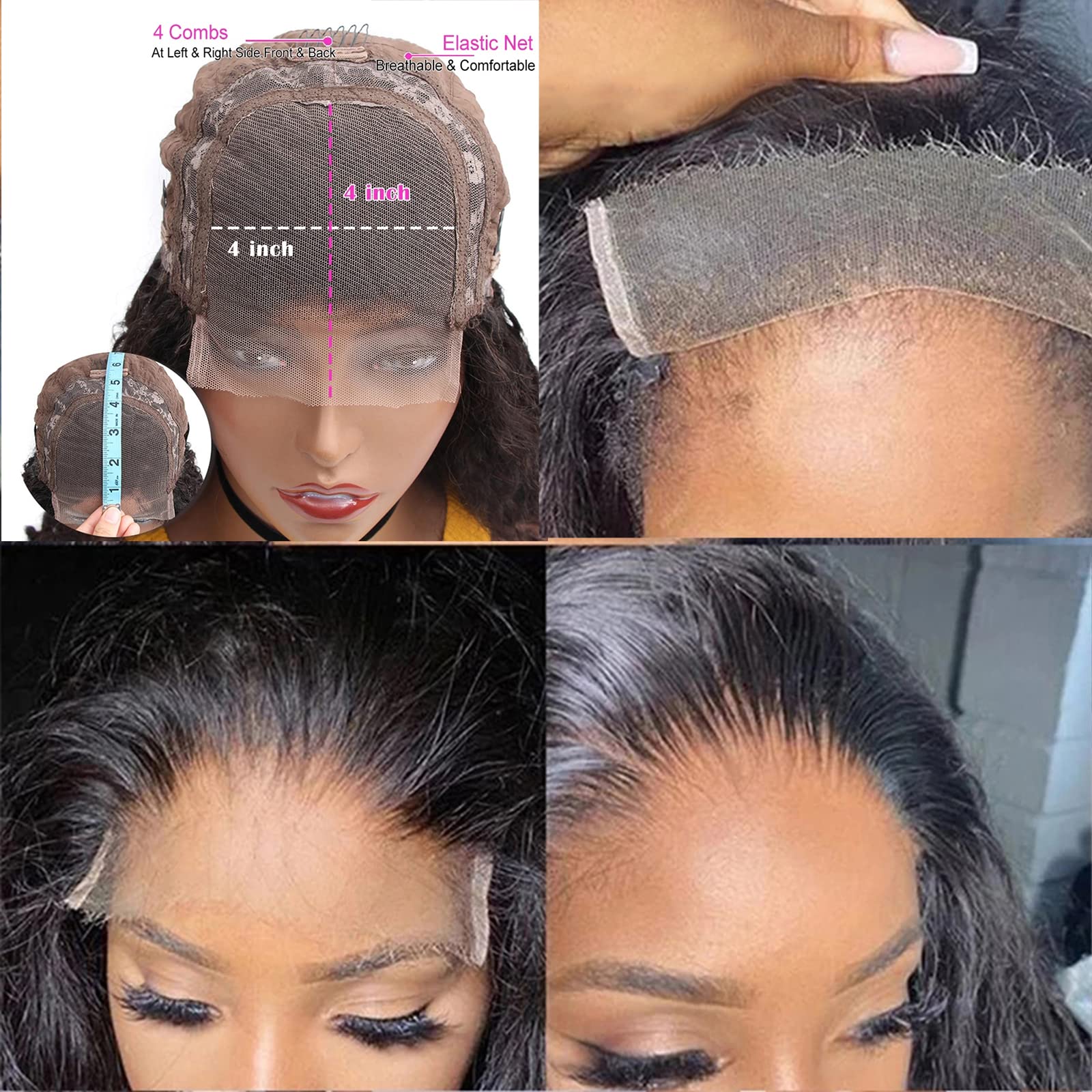 ISEE Transparent Lace Closure Wigs 30 Inch - 10A Grade Human Hair with Baby Hair, Pre Plucked Wet Water Wave & Deep Curly 150% Density - Natural Look for Black Women | Perfect for Daily Wear, Special Occasions & Protective Styling