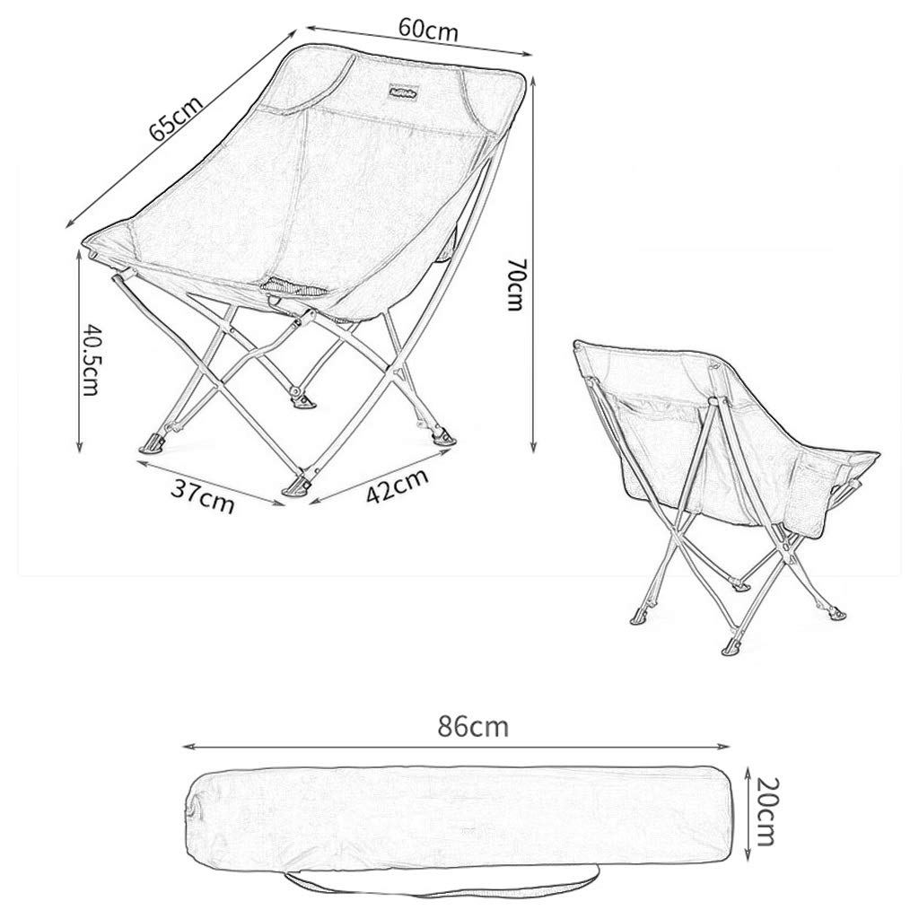 DWW Portable Folding Camping Chair with Carry Bag - Lightweight Beach Lounge Chair & Outdoor Stool - 240lbs Weight Capacity High Back Chair for Camping, Picnics, Fishing, Sports Events (Black) - Perfect for Backyard BBQs, Beach Vacations & Tailgating Parties