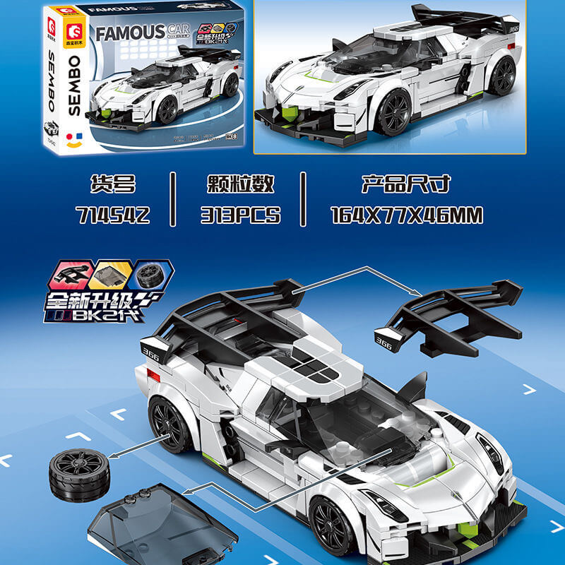 Sembo World Famous Car Building Blocks Set 714540 & 714543 - Creative Toy for Kids, Perfect for Birthday Gifts and STEM Learning Activities