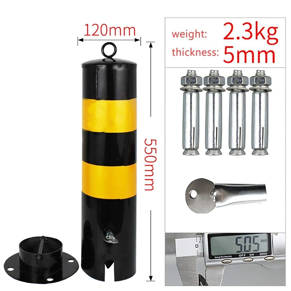 Driveway Bollards with Reflective Tape - Heavy Duty Parking Safety Barriers for Cars & Vehicles | Easy Installation Bollard Posts for Driveways, Car Parks & Garages