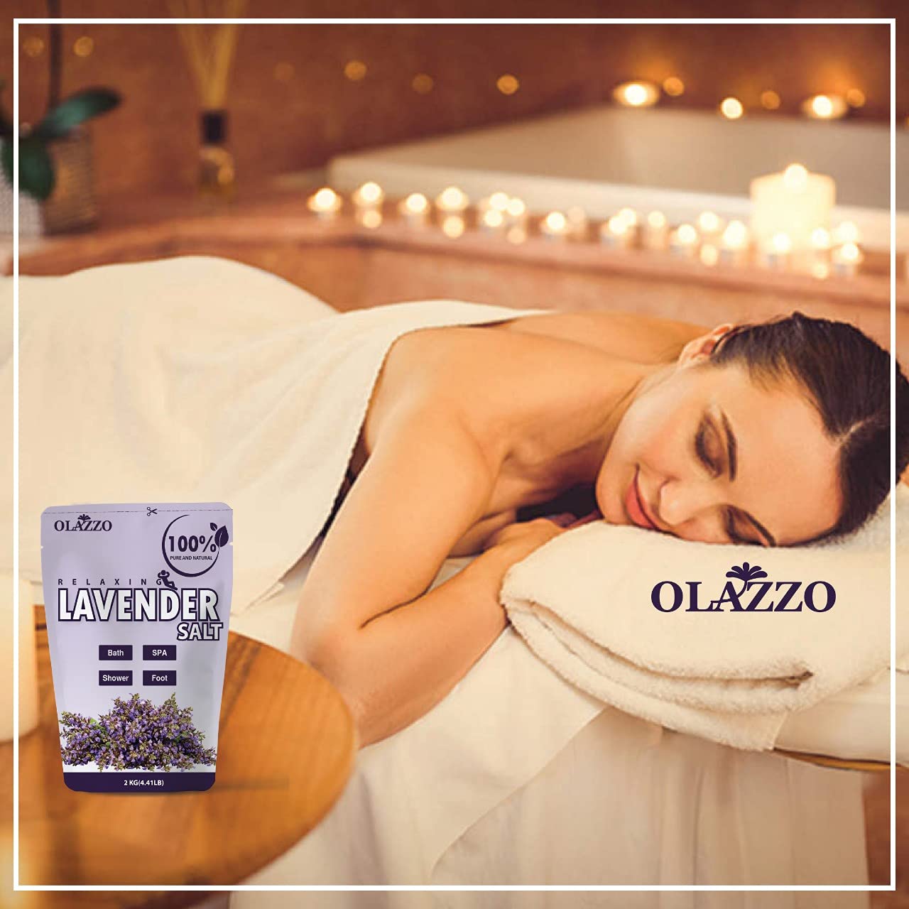Pure Lavender Essential Oil & Epsom Salt - 100% Natural for Hair, Skin, Face Care, Relaxation & Aromatherapy (1kg) - Perfect for Bath Soak, Massage, Diffuser & Sleep Aid