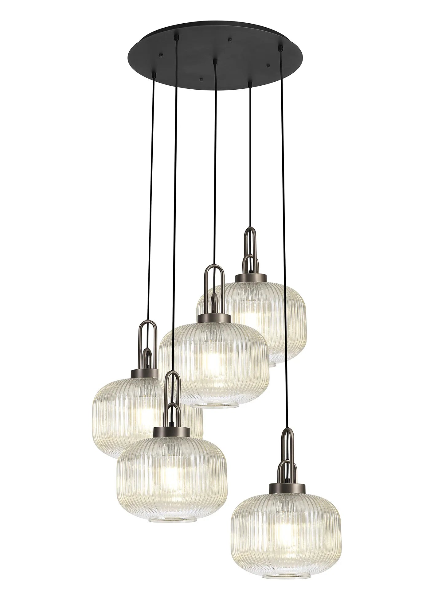 Stylish Cadiz 5-Light Cluster Pendant Light Fixture - Modern Ceiling Lighting for Dining Room, Kitchen & Living Room