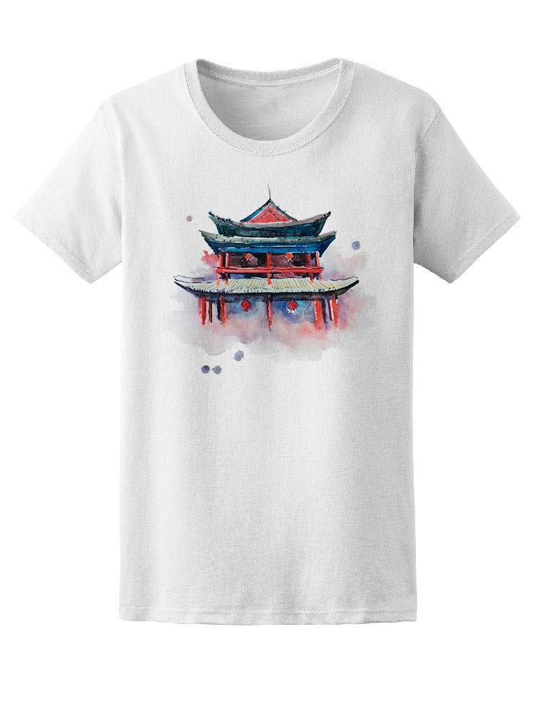 Chinese Sacred Temple Graphic T-Shirt for Men - Vintage Asian Inspired Casual Tee for Streetwear, Travel, and Cultural Events