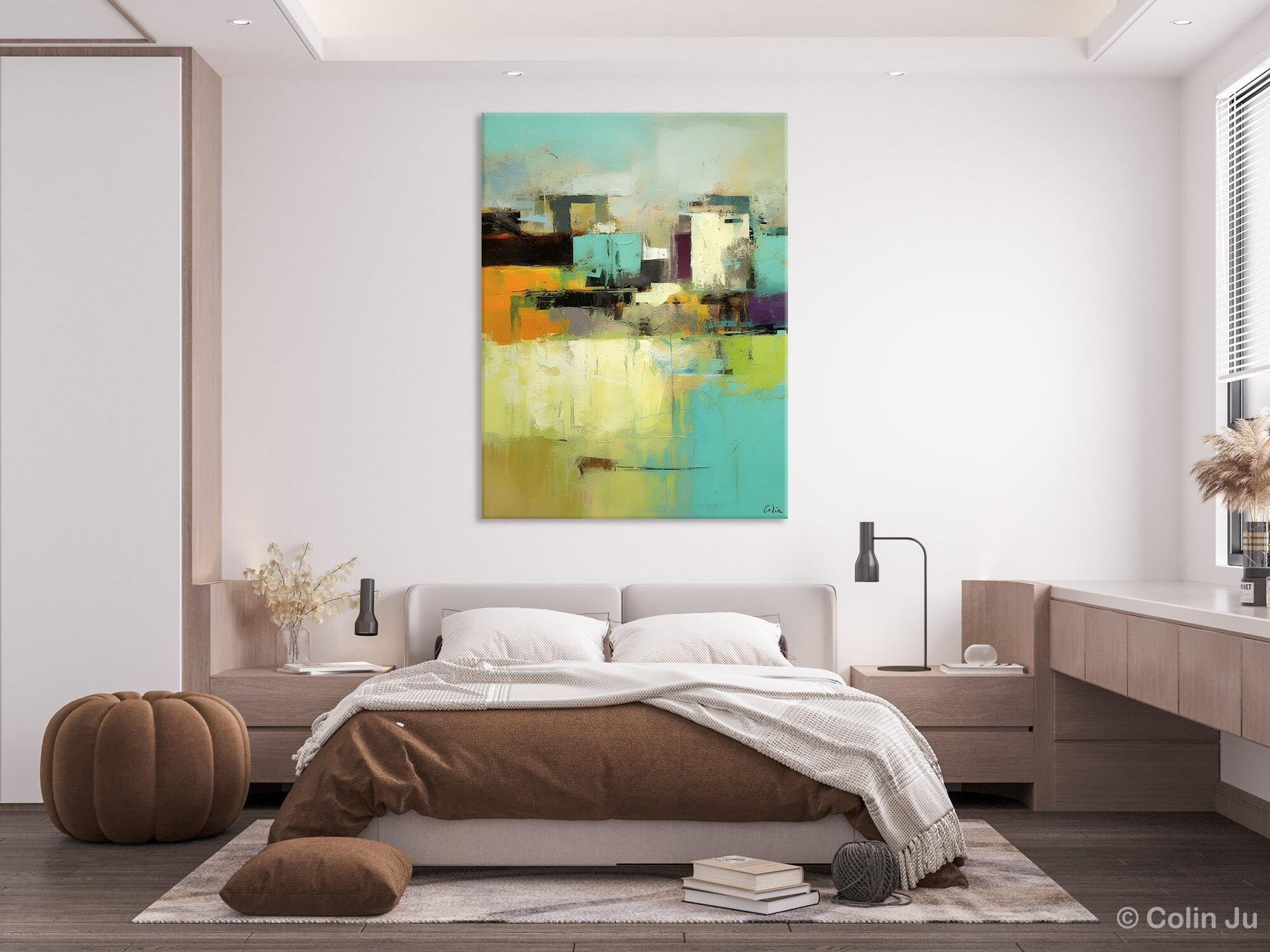 Modern Abstract Wall Art Paintings - Extra Large Hand Painted Canvas Artwork for Dining Room Decor | Contemporary Home & Office Wall Decor