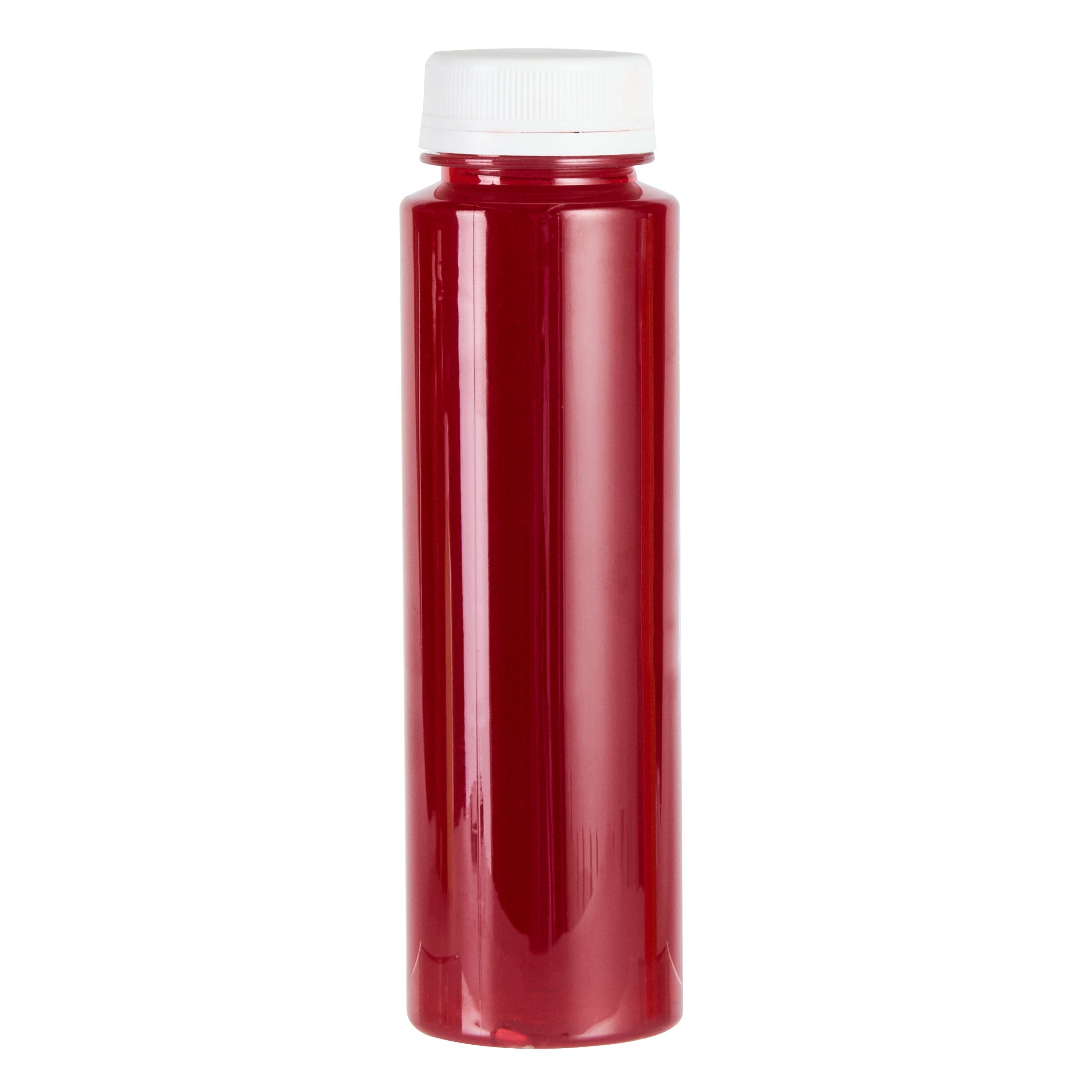 8 oz Round Clear Plastic Cold Pressed Juice Bottles with Safety Cap - 2 x 2 x 6.75 Inches - Pack of 100 - Perfect for Fresh Juices, Smoothies, and Healthy Beverages at Home or Retail Stores