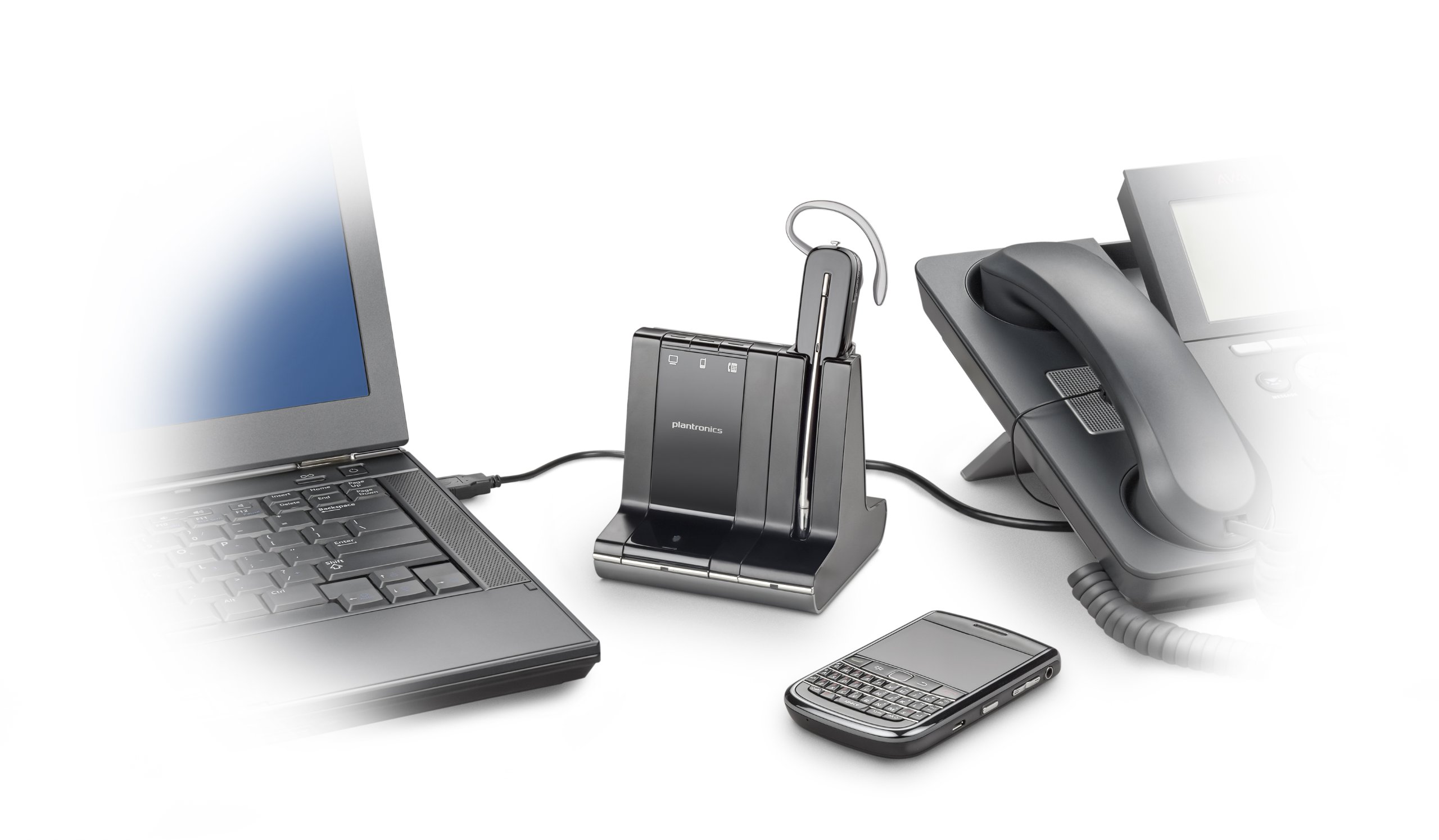 Plantronics Savi 740 Wireless Headset with Noise Cancelling Mic - UC Compatible for Skype, Zoom & Teams - Office & Call Center Headset System