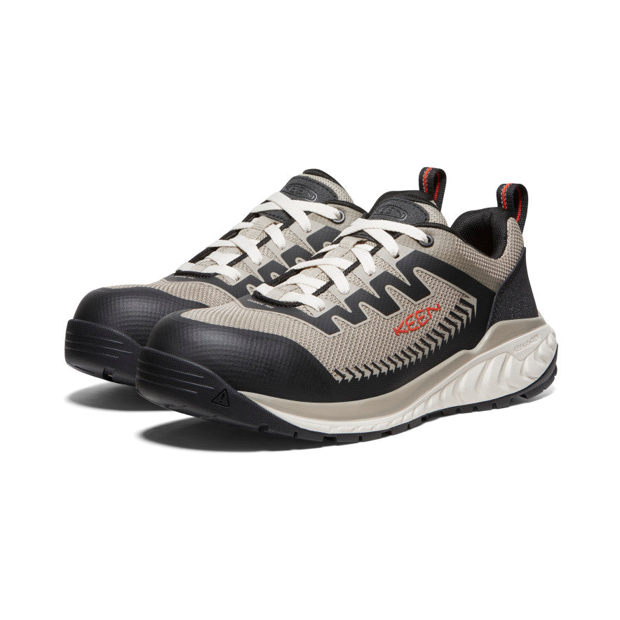 Men's Arvada Carbon Toe Work Sneakers - Slip Resistant Safety Shoes for Construction & Warehouse | Comfortable Non-Slip Work Boots for Men | Plaza Taupe/Black | Ideal for Electricians, Carpenters & Industrial Workers