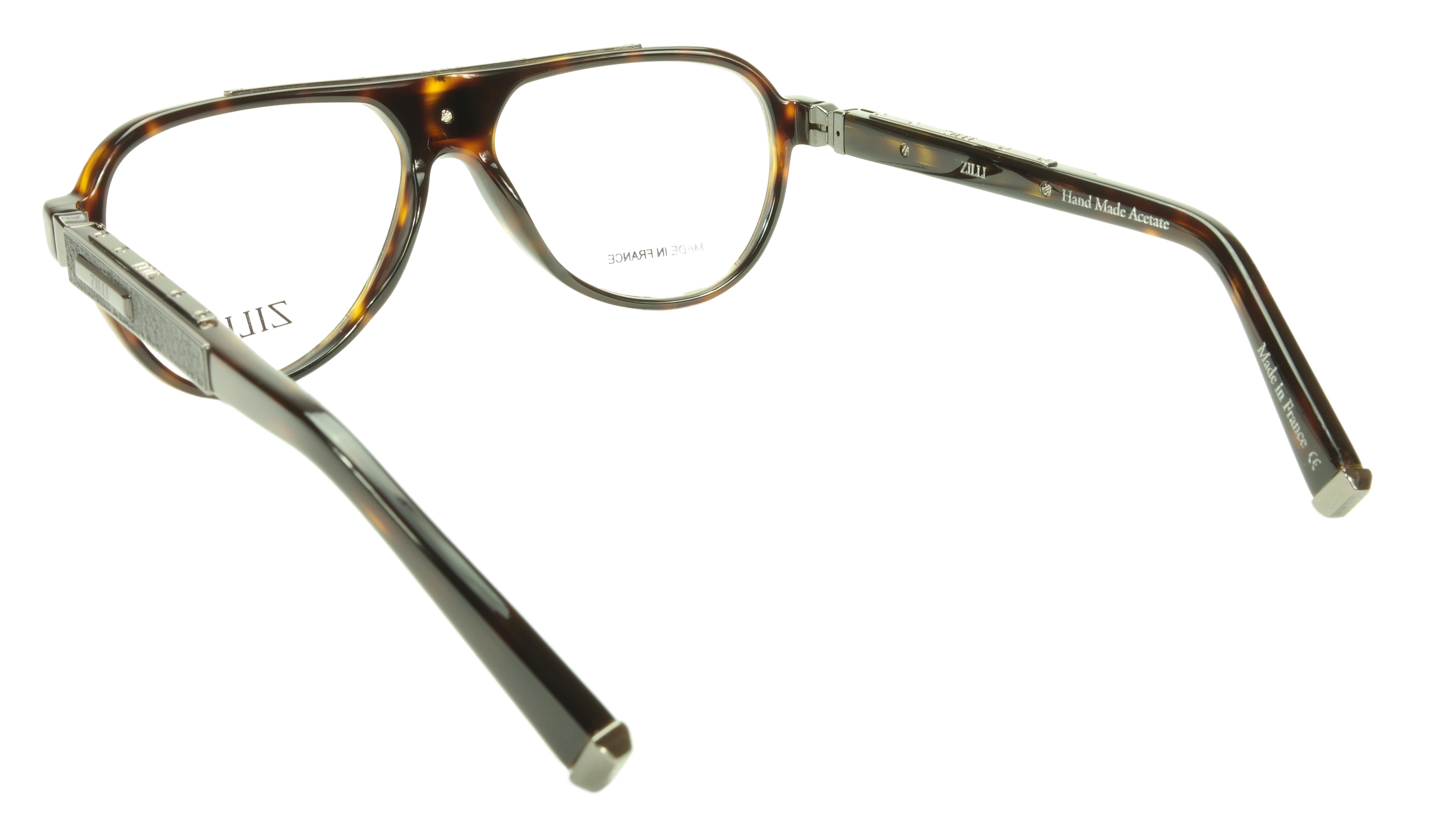 ZILLI Handmade Acetate & Titanium Eyeglasses Frame - Premium French Luxury Glasses ZI 60000 C02 for Business & Formal Occasions