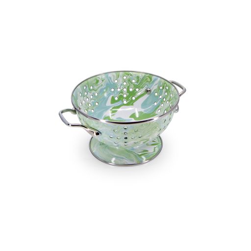 1 Quart Small Colander - Modern Monet Swirl Design - Perfect for Washing Fruits, Vegetables & Pasta in Small Kitchens
